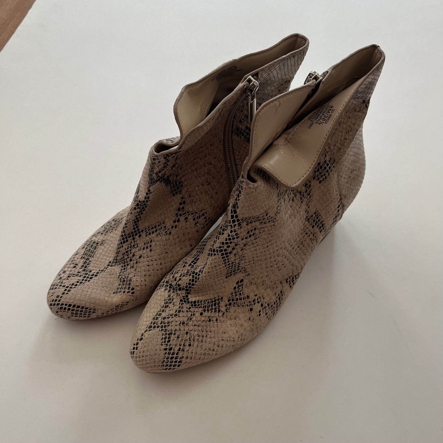 Boots Ankle Heels By Sole Society In Animal Print, Size: 8