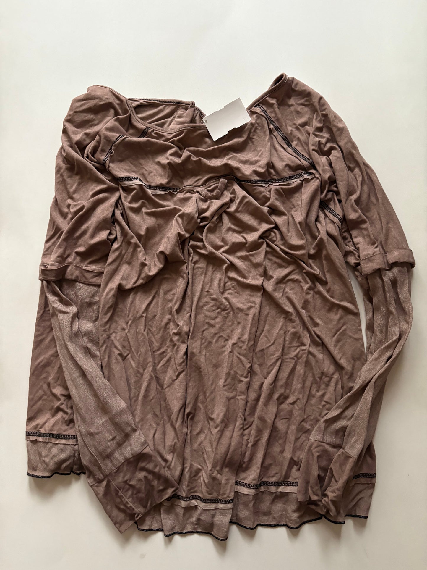 Top Long Sleeve By Pol In Brown, Size: L