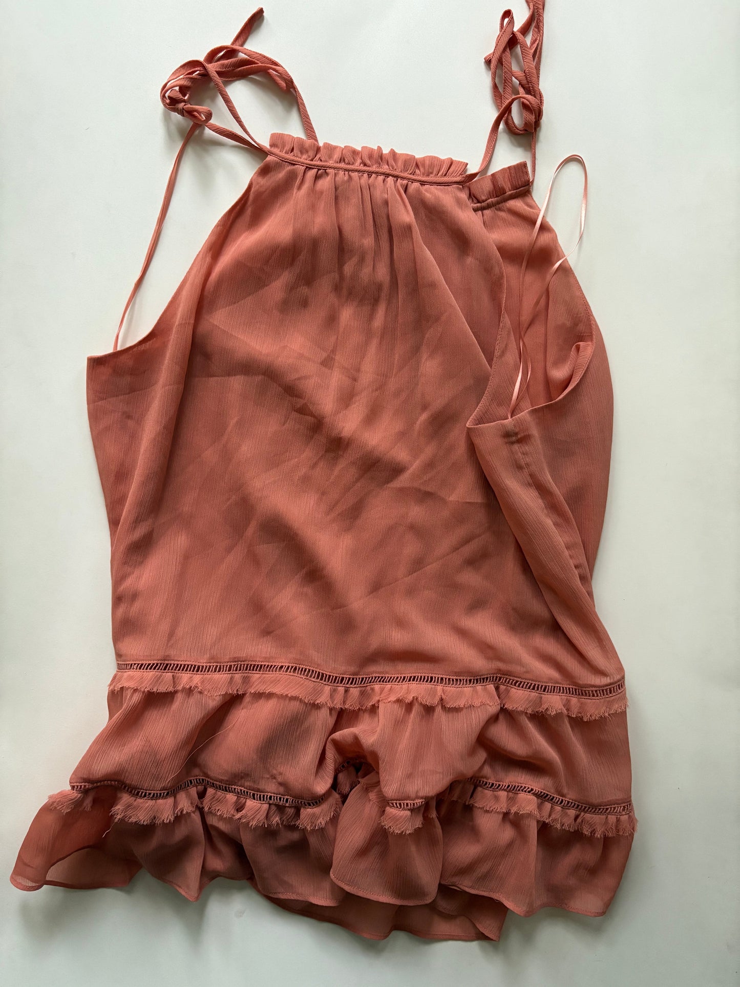 Blouse Sleeveless By Kaari Blue In Orange, Size: Xl