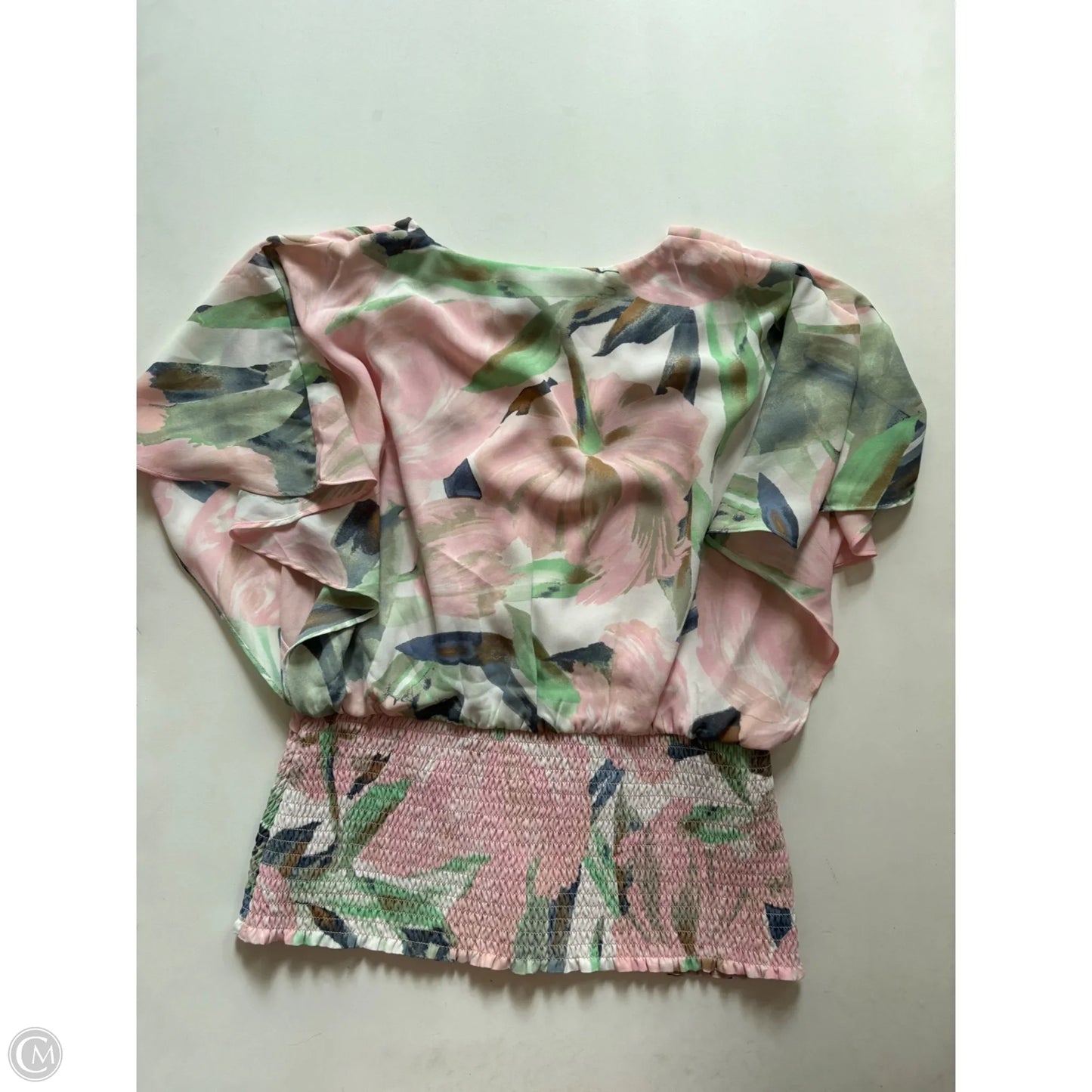 Blouse Short Sleeve By White House Black Market In Floral Print, Size: Xs