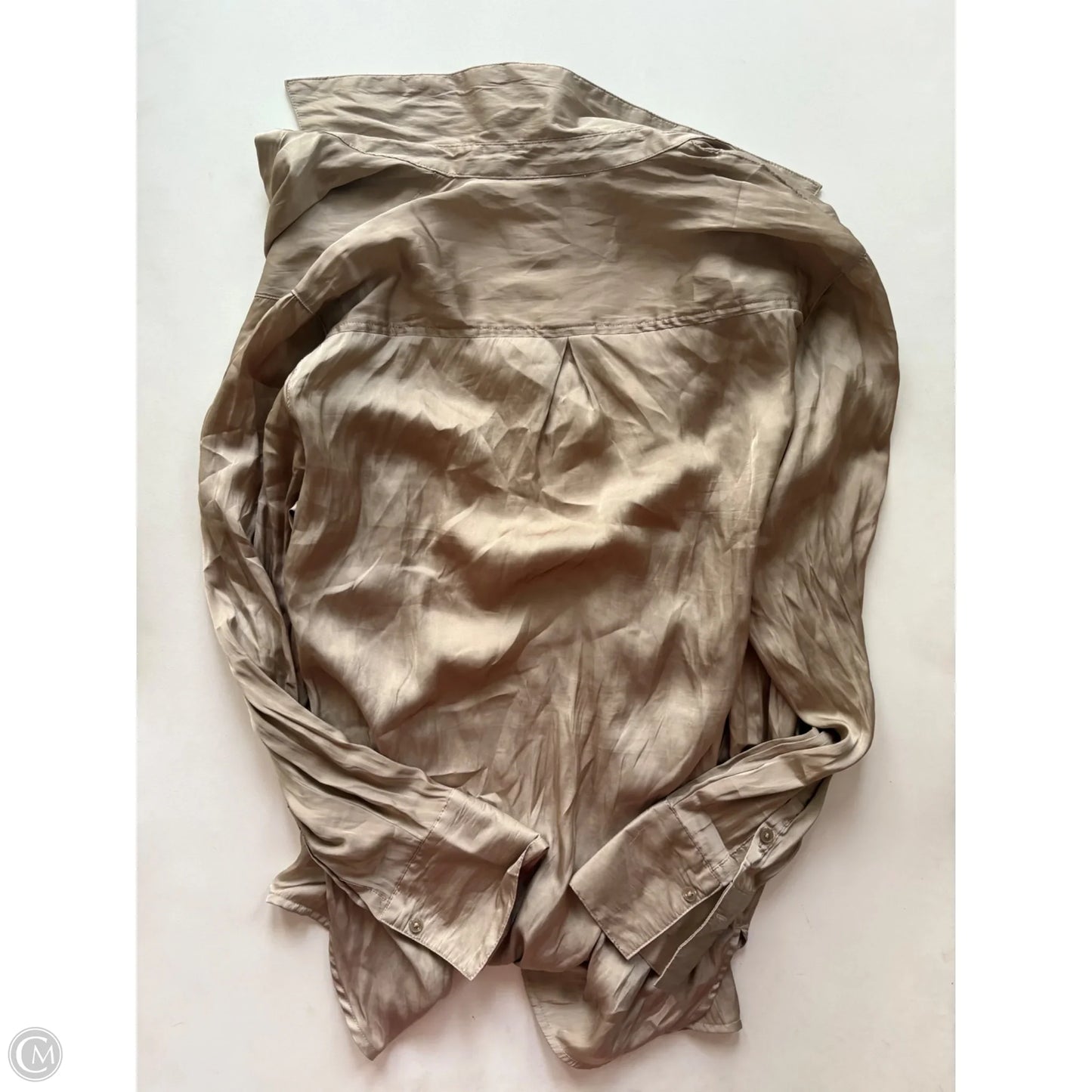 Blouse Long Sleeve By Old Navy In Tan, Size: S