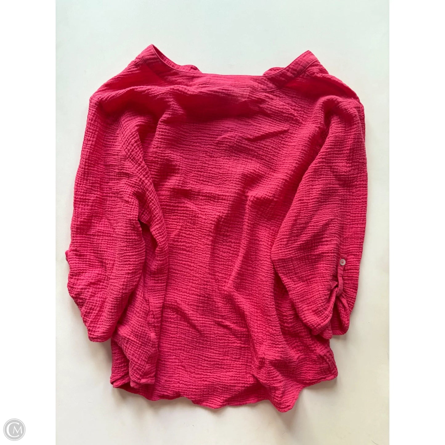 Top Short Sleeve By Chicos In Pink, Size: L