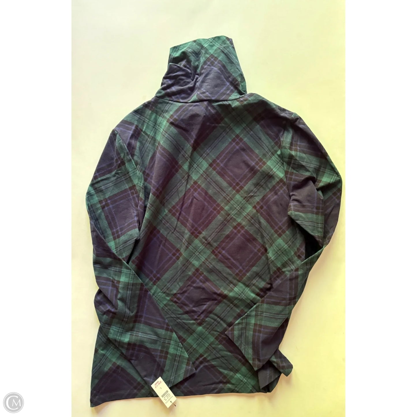 Top Long Sleeve By Talbots In Plaid Pattern, Size: L