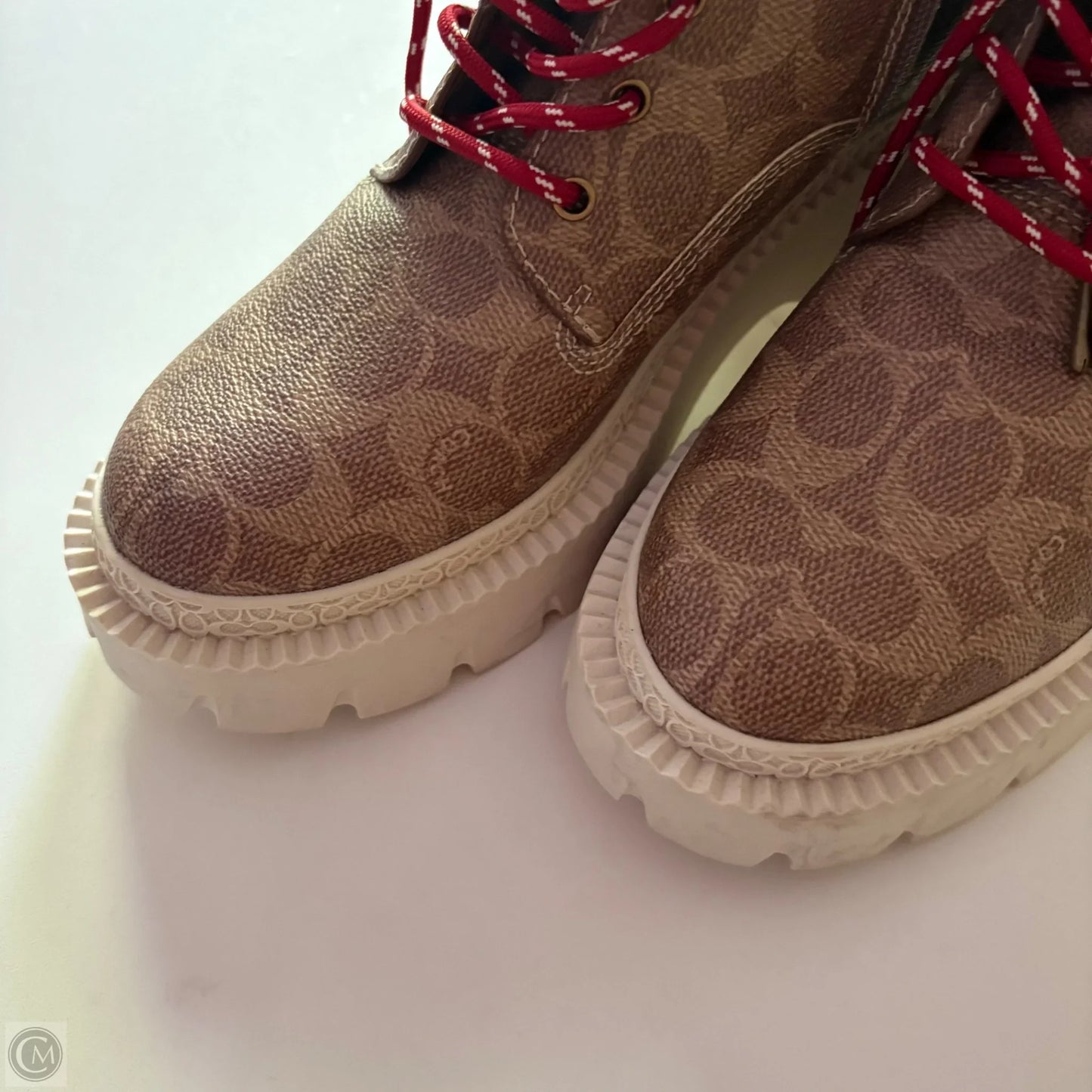 Boots Designer By Coach In Brown, Size: 9.5