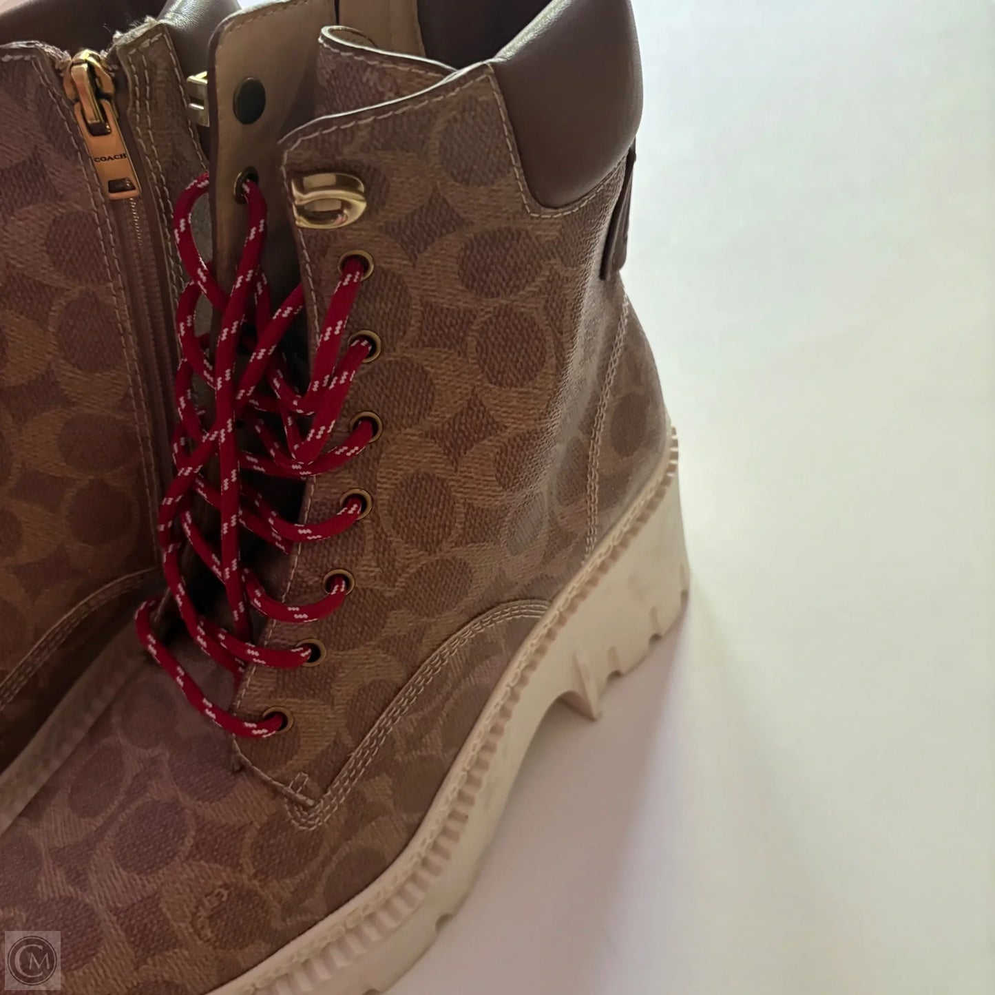 Boots Designer By Coach In Brown, Size: 9.5