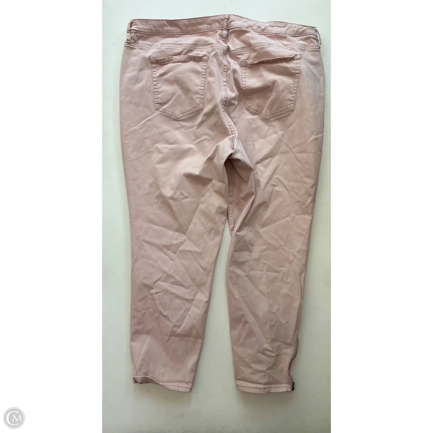 Jeans Straight By Kaari Blue In Peach, Size: 22