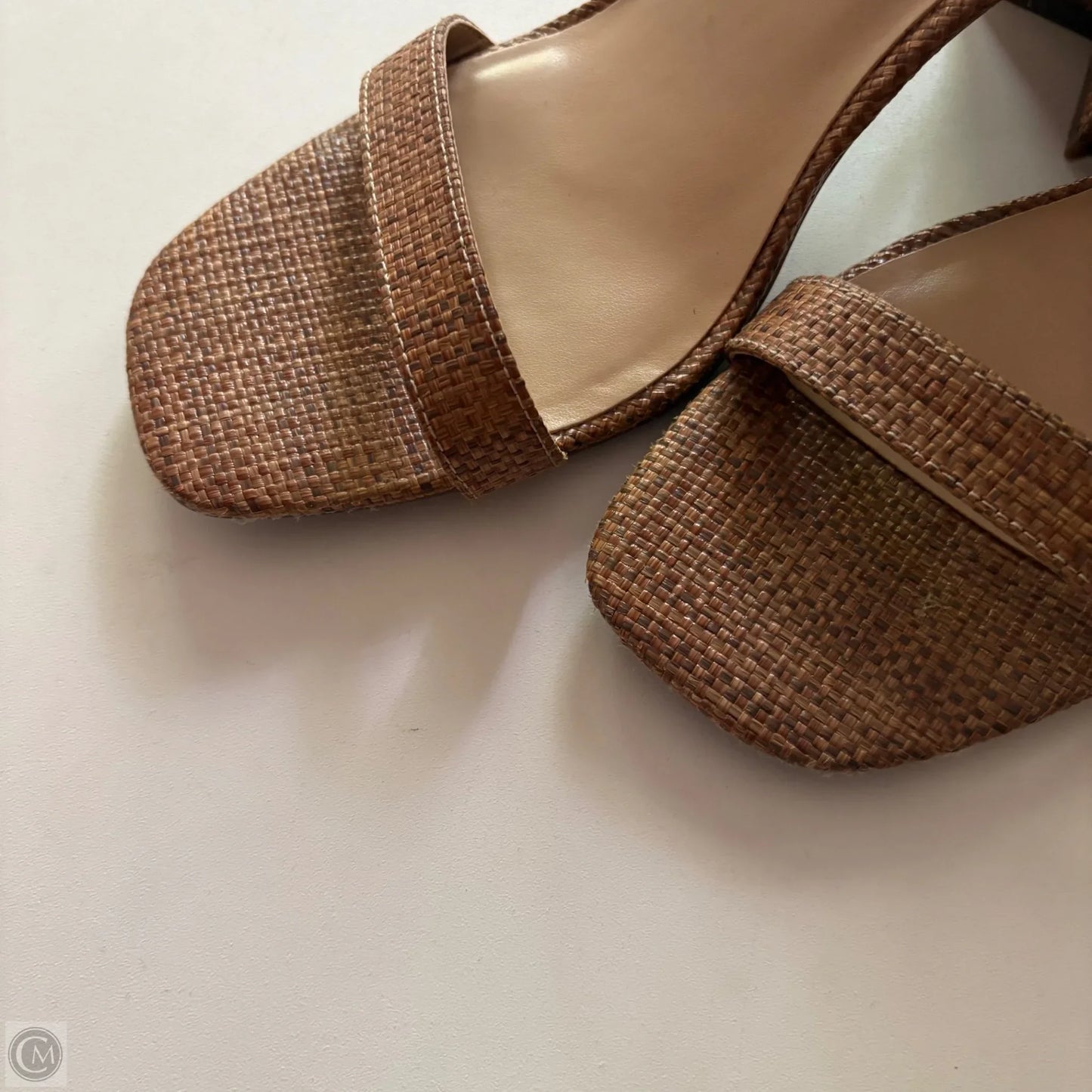 Sandals Heels Block By Nine West In Brown, Size: 8