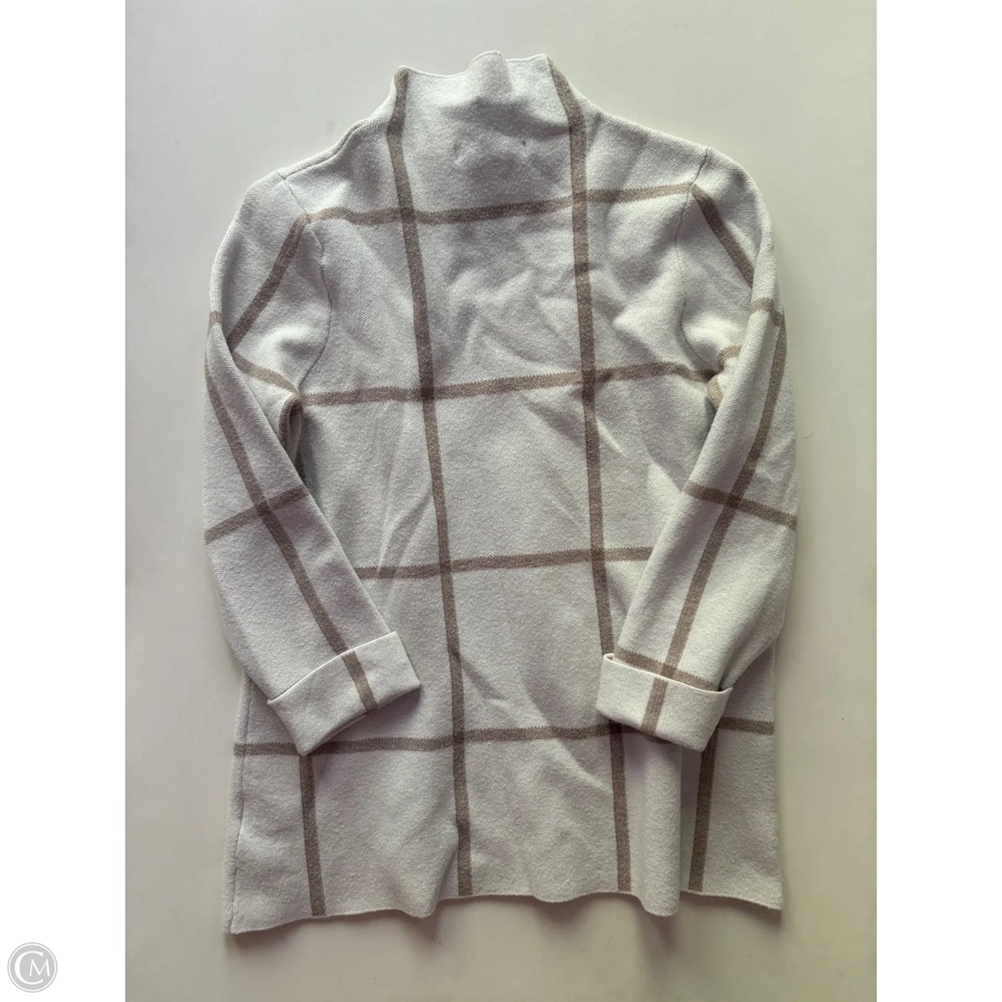 Sweater By Tahari By Arthur Levine In Plaid Pattern, Size: S