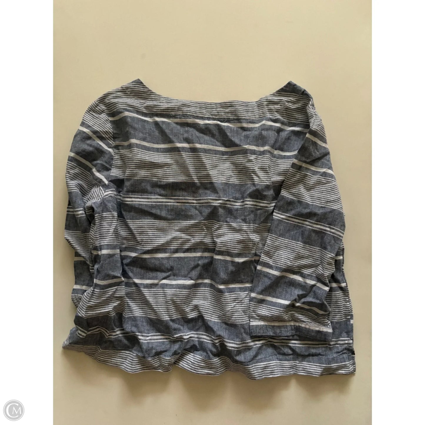 Top Long Sleeve By Sigrid Olsen In Striped Pattern, Size: L