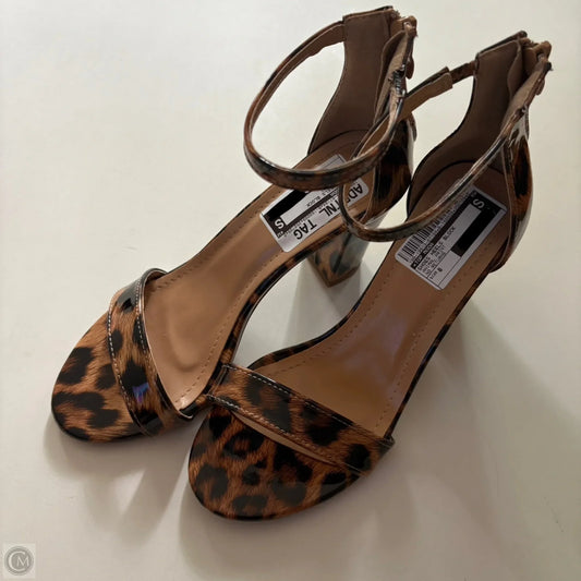 Shoes Heels Block By Top Moda In Animal Print, Size: 8