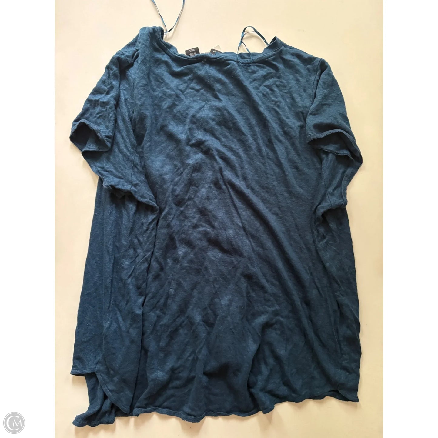 Top Short Sleeve By Tahari By Arthur Levine In Blue, Size: 2x