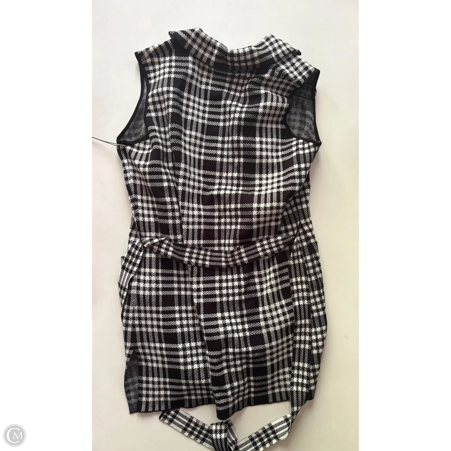 Sweater Cardigan By Adrienne Vittadini In Black & White, Size: L