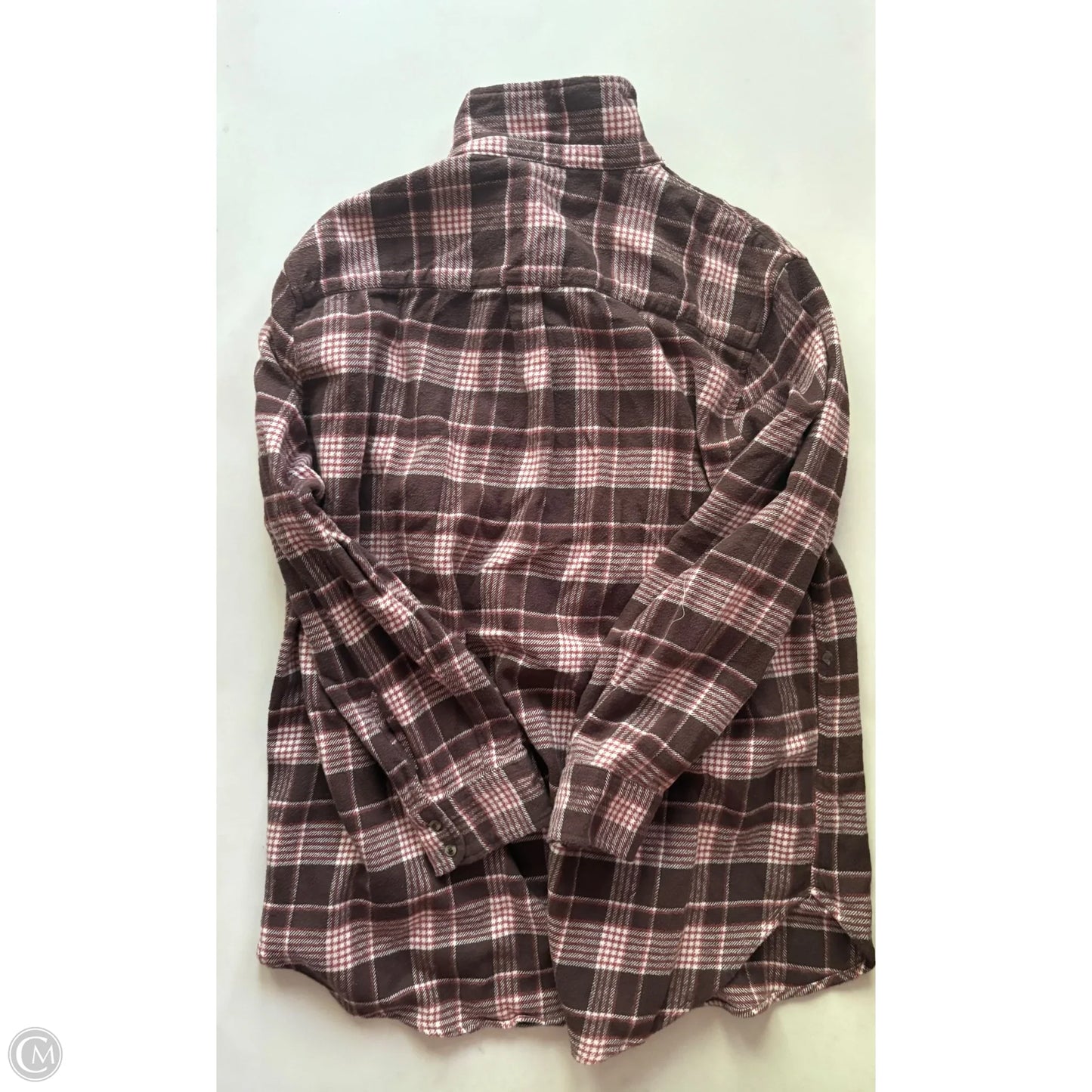 Top Long Sleeve By Aerie In Plaid Pattern, Size: L