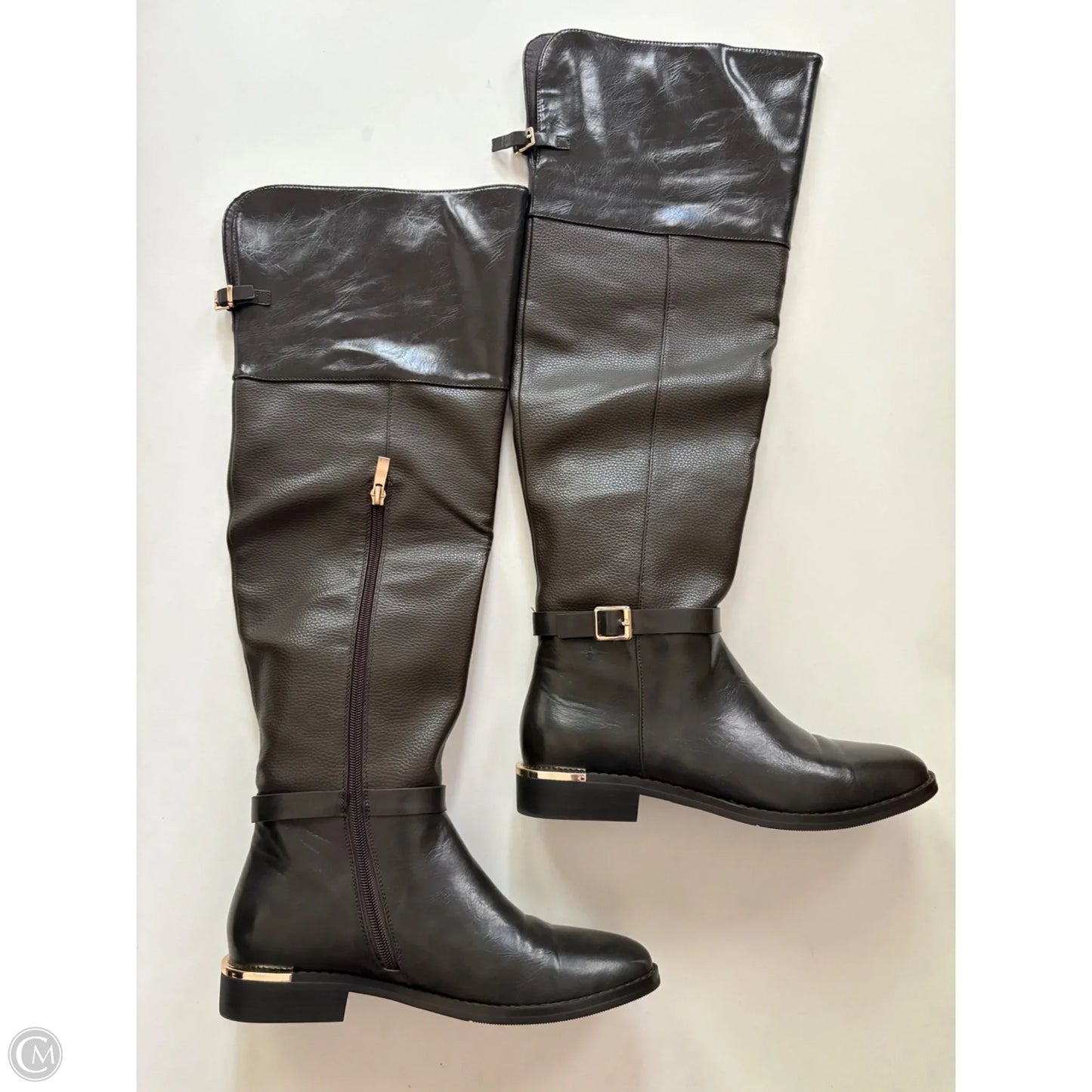 Boots Knee Heels By Torgies In Brown, Size: 8.5