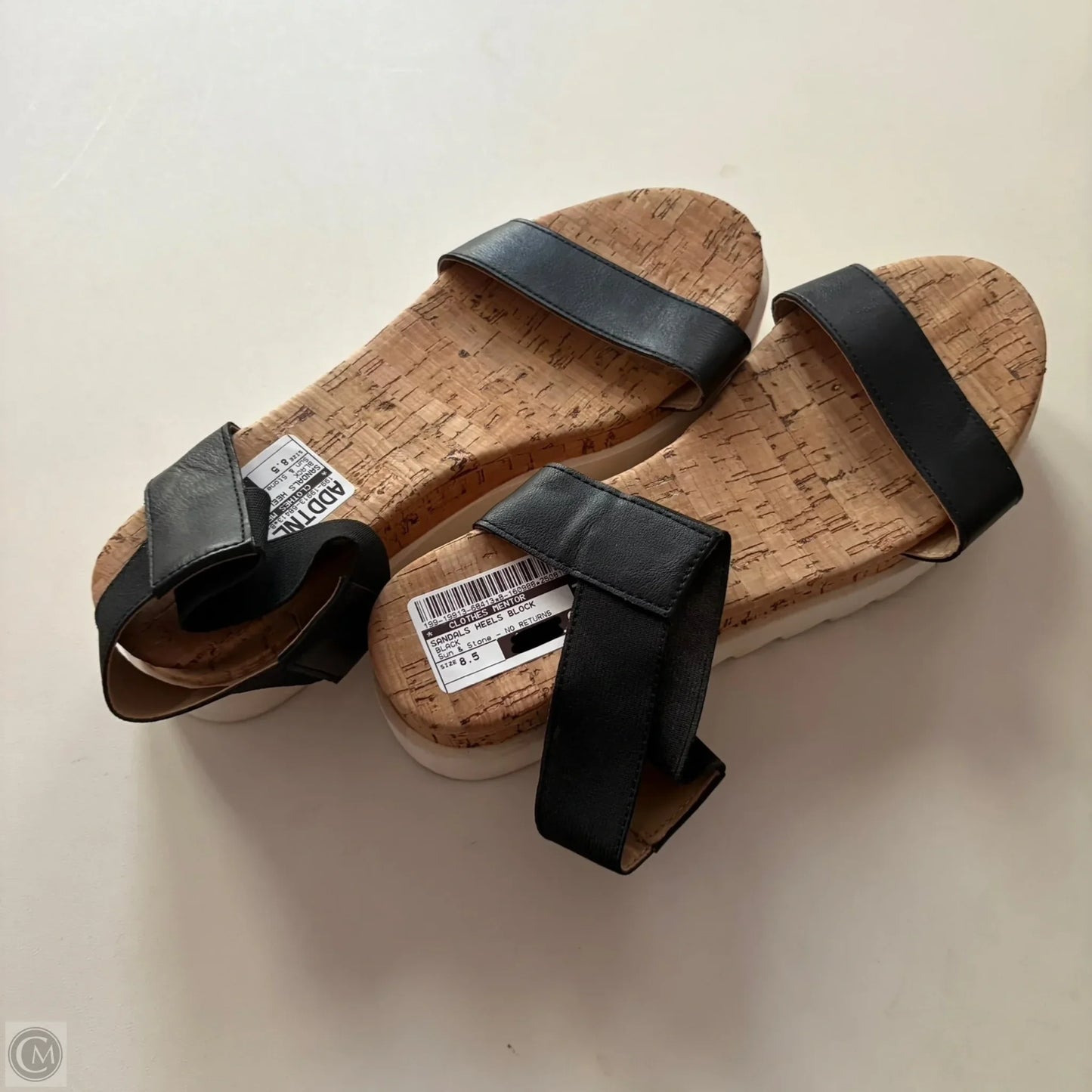 Sandals Heels Block By Sun & Stone In Black, Size: 8.5