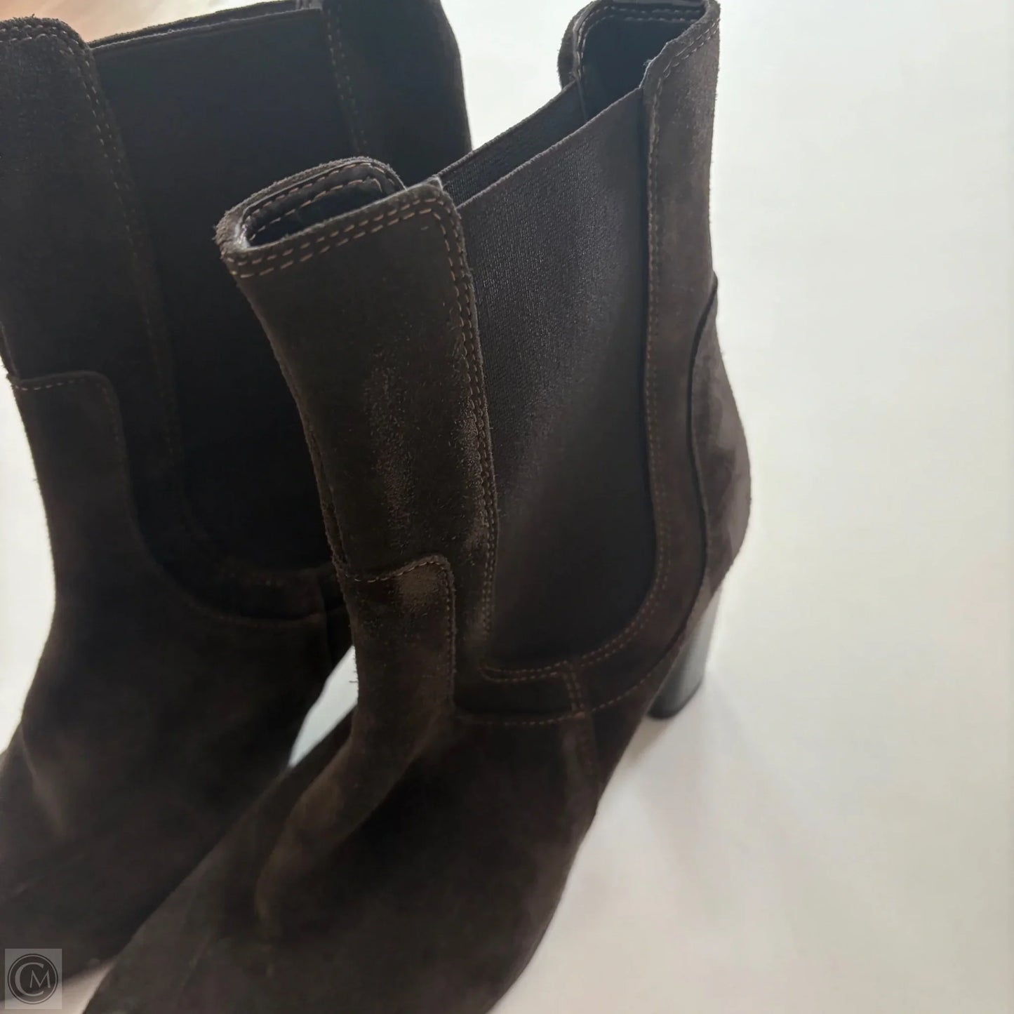 Boots Ankle Heels By Cmc In Brown, Size: 9.5
