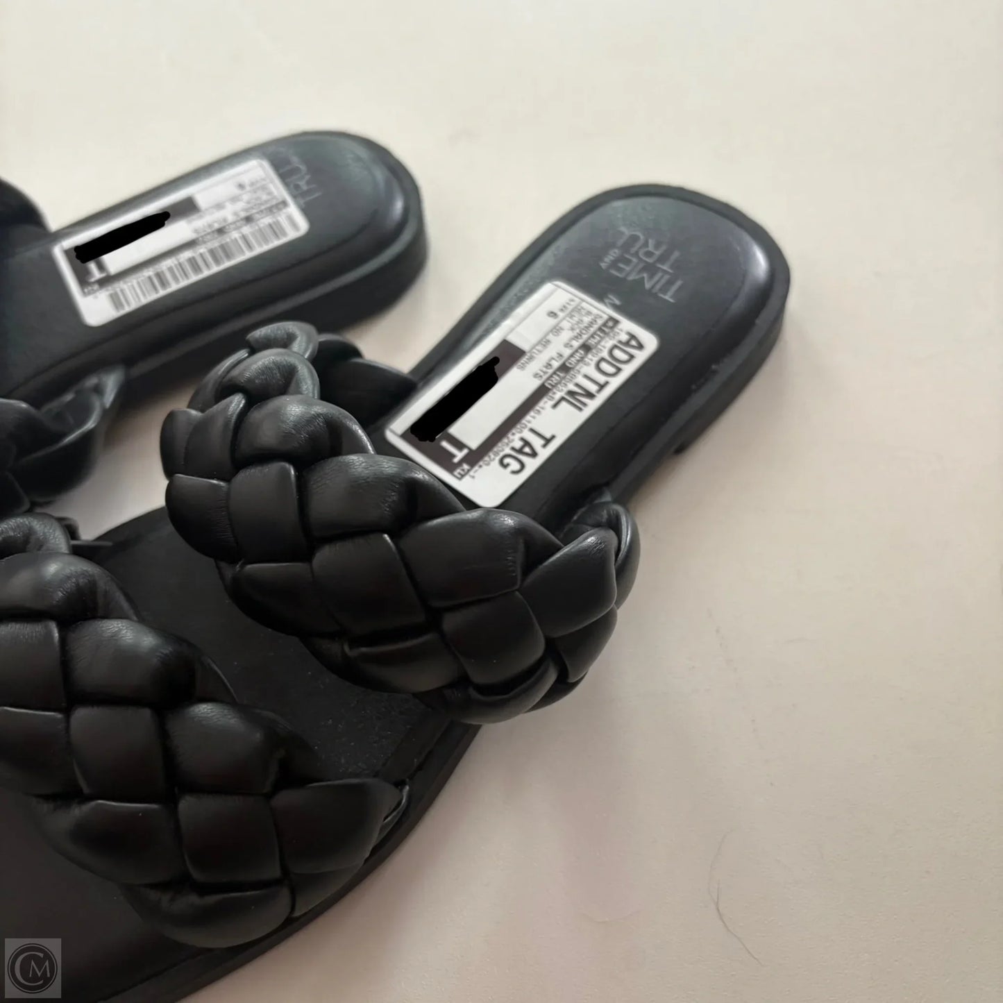 Sandals Flats By Time And Tru In Black, Size: 6