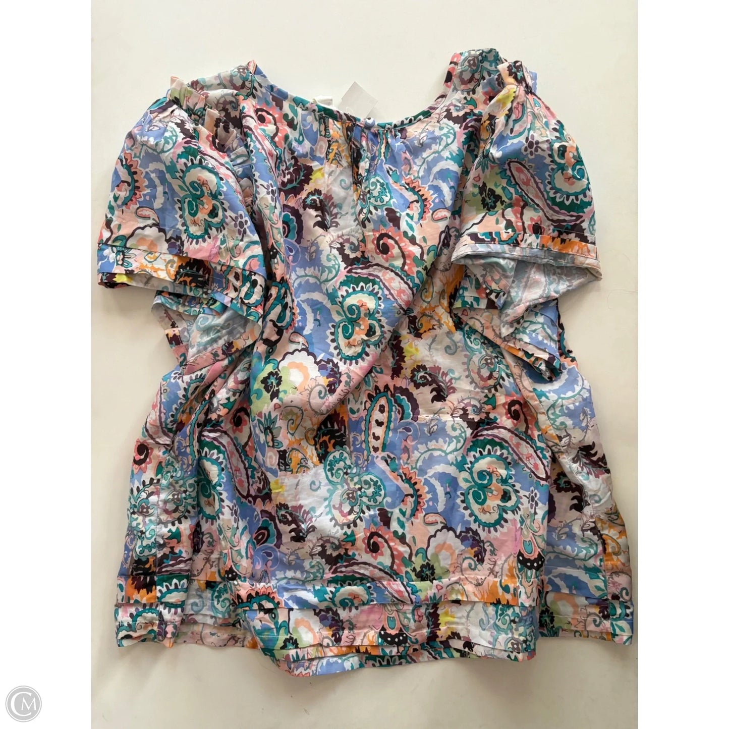 Top Short Sleeve By Mari rai In Floral Print, Size: 2x