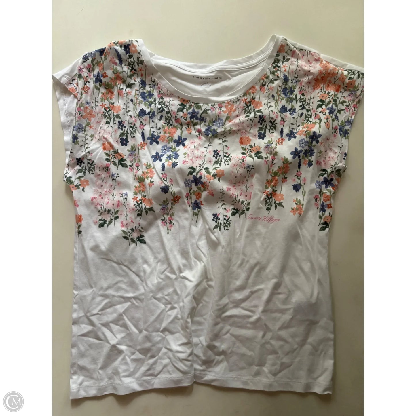 Top Short Sleeve By Tommy Hilfiger In Floral Print, Size: L
