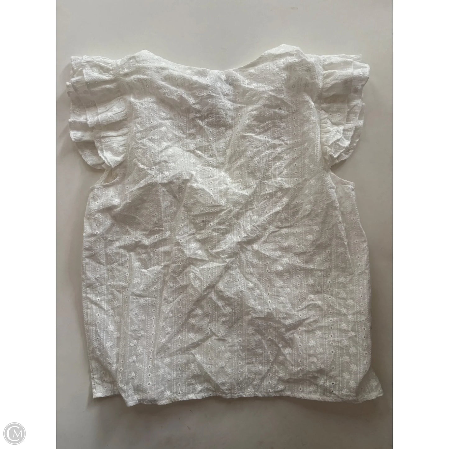 Top Short Sleeve By Miss Sparkling In White, Size: Xl
