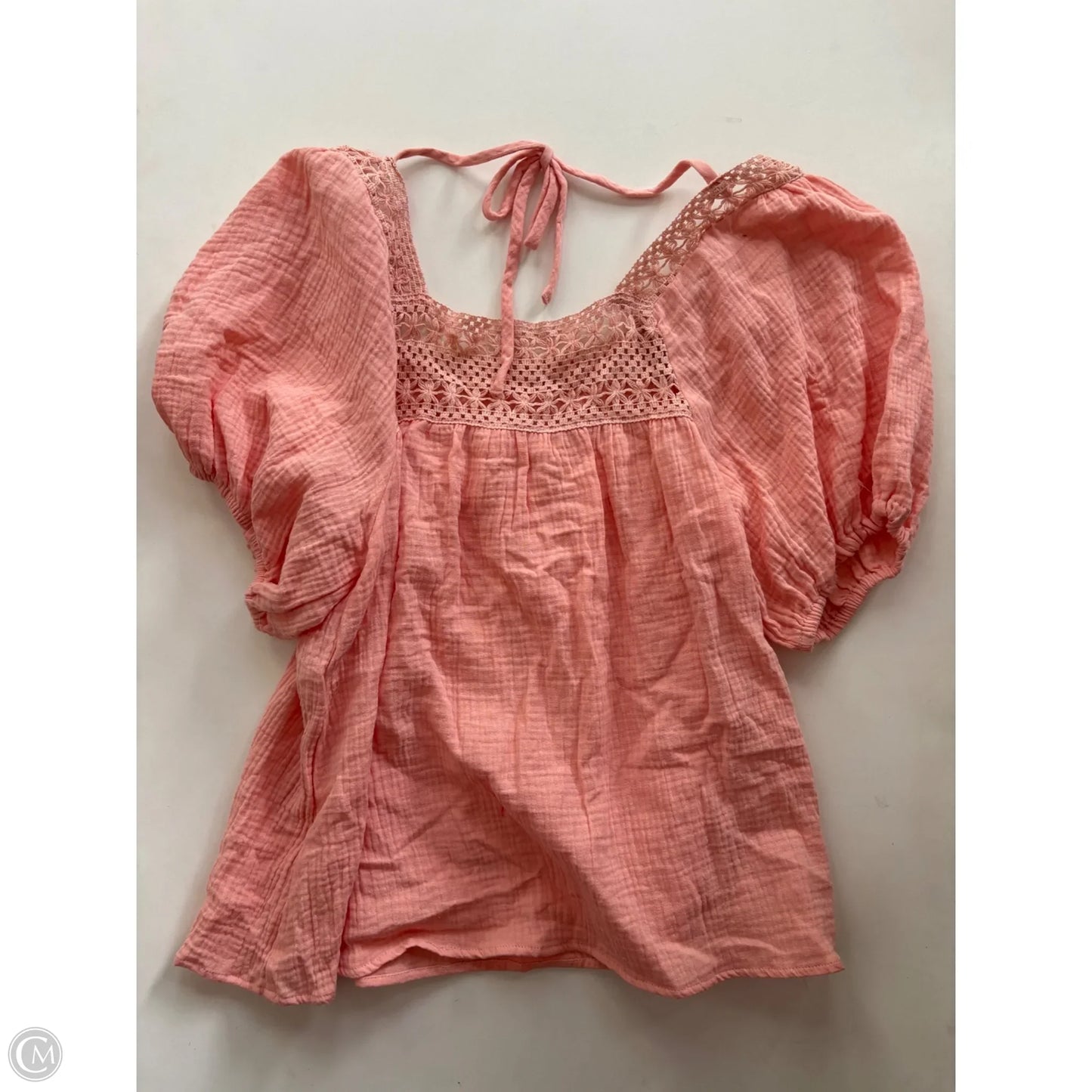 Top Short Sleeve By Bluivy In Peach, Size: S