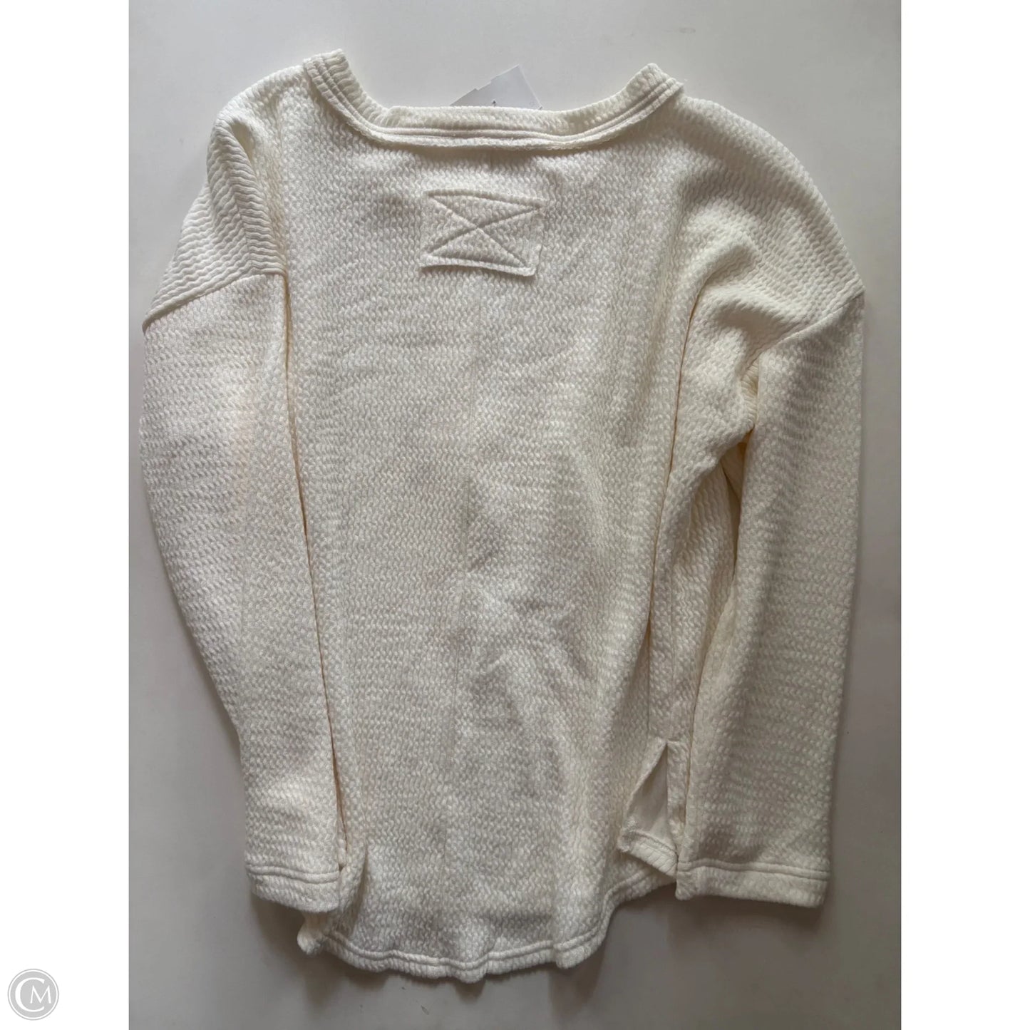 Top Long Sleeve By Blu Pepper In Cream, Size: L