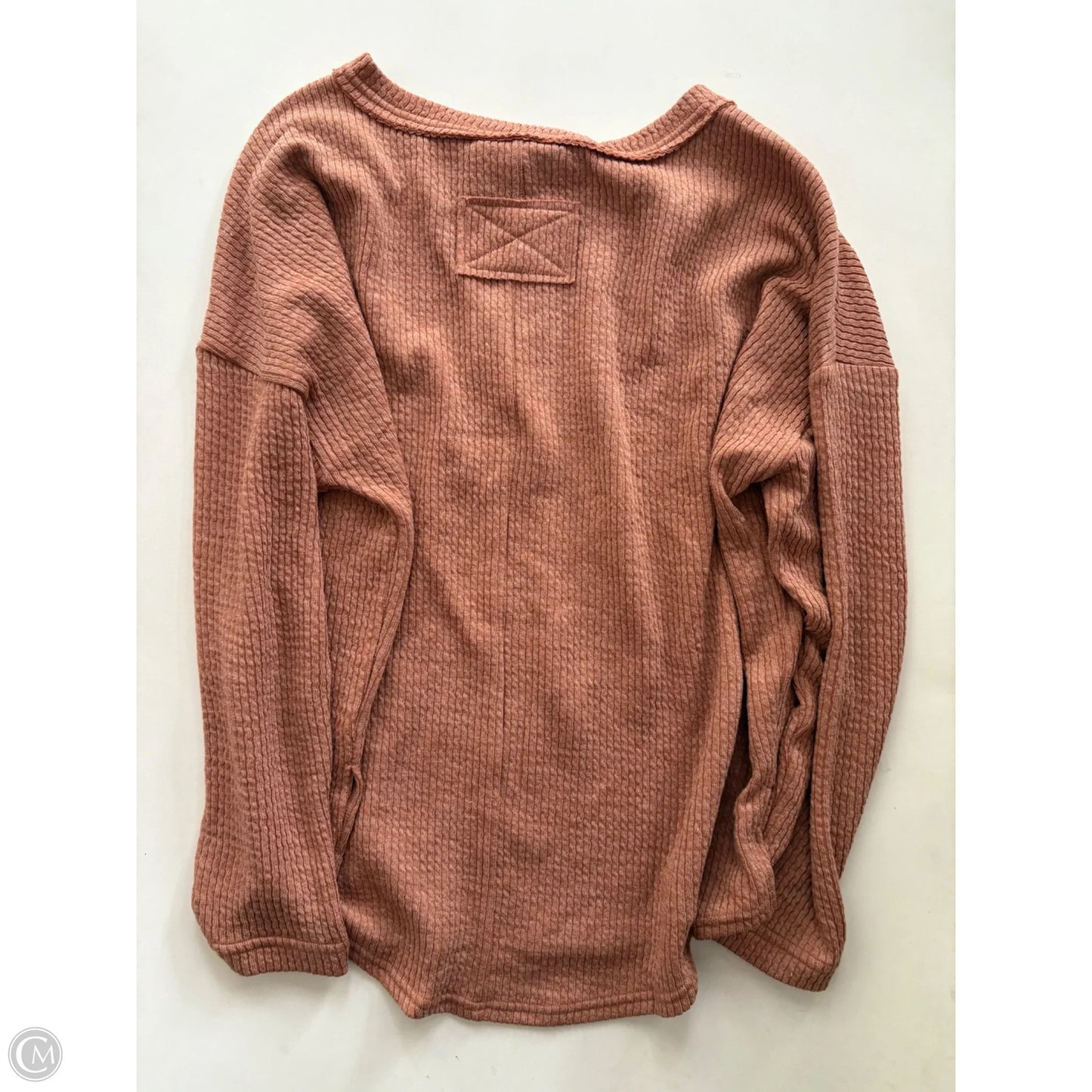 Top Long Sleeve By Blu Pepper In Orange, Size: L