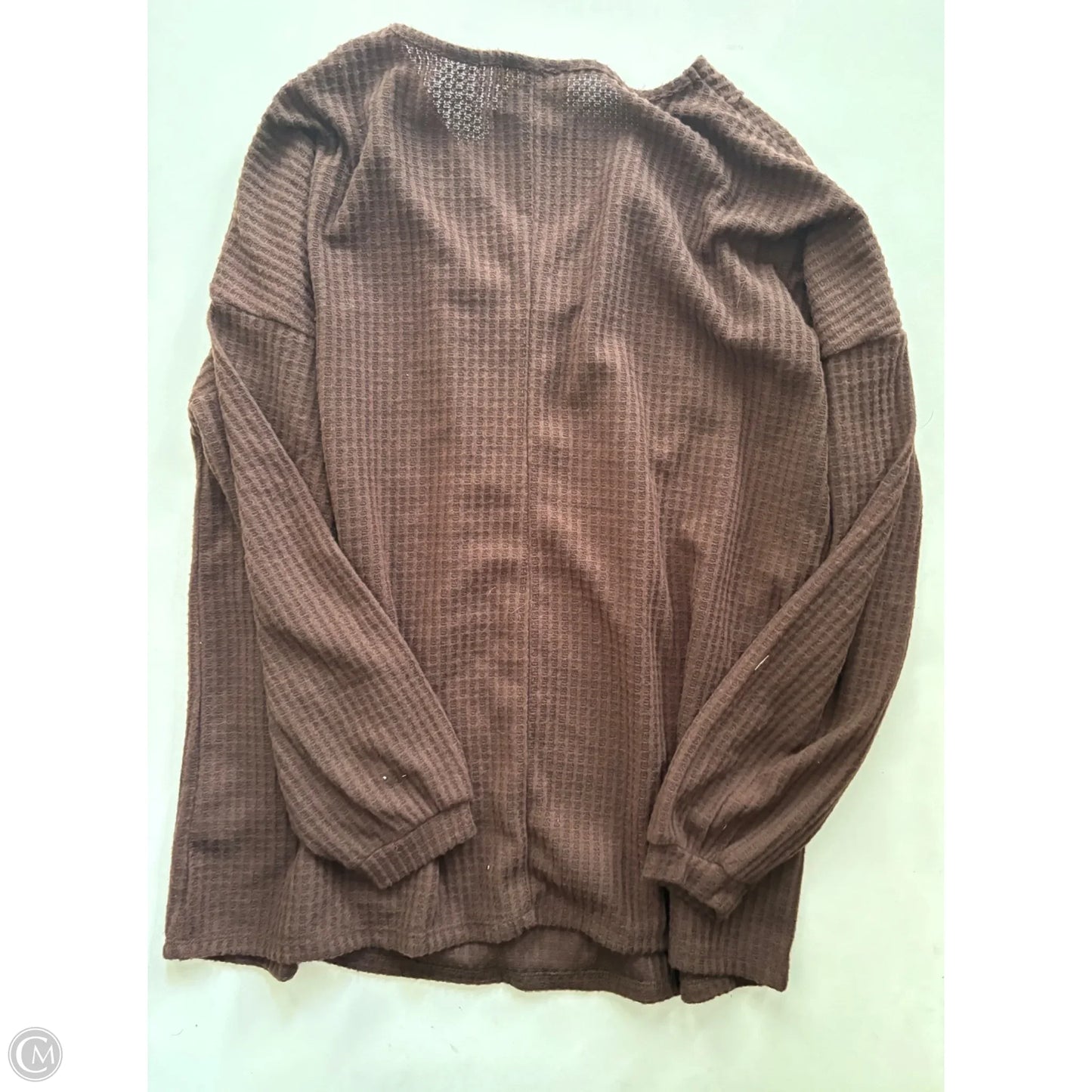 Top Long Sleeve By Zenana In Brown, Size: L