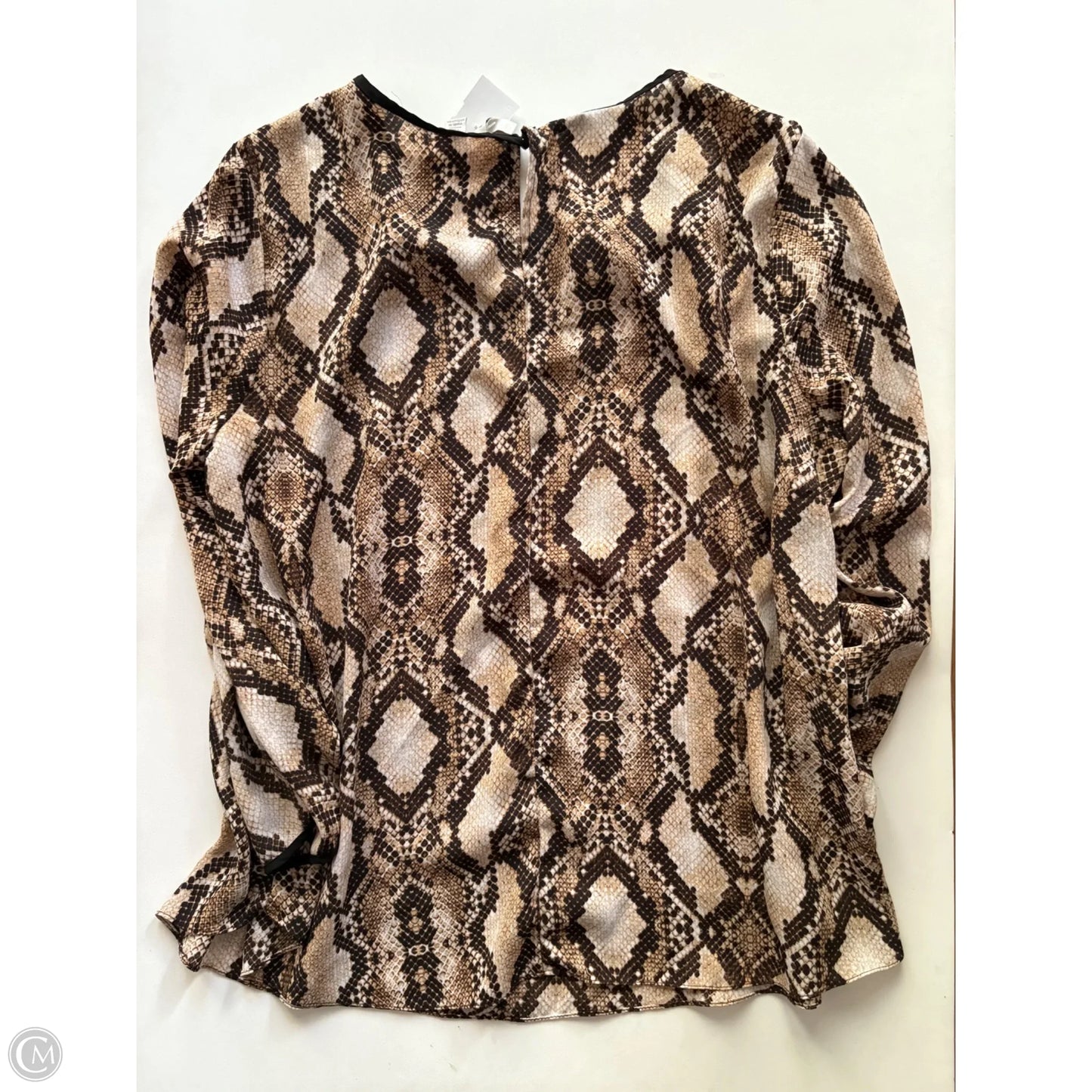 Blouse Long Sleeve By Cato In Animal Print, Size: Xl
