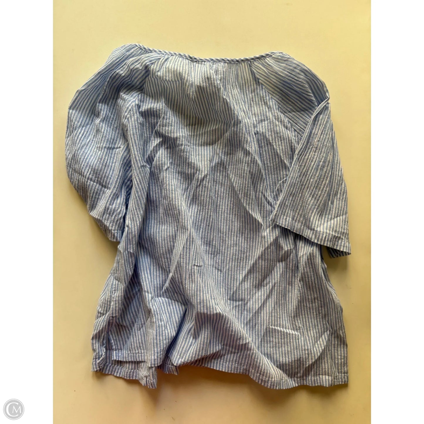 Top Short Sleeve By H&m In Striped Pattern, Size: L