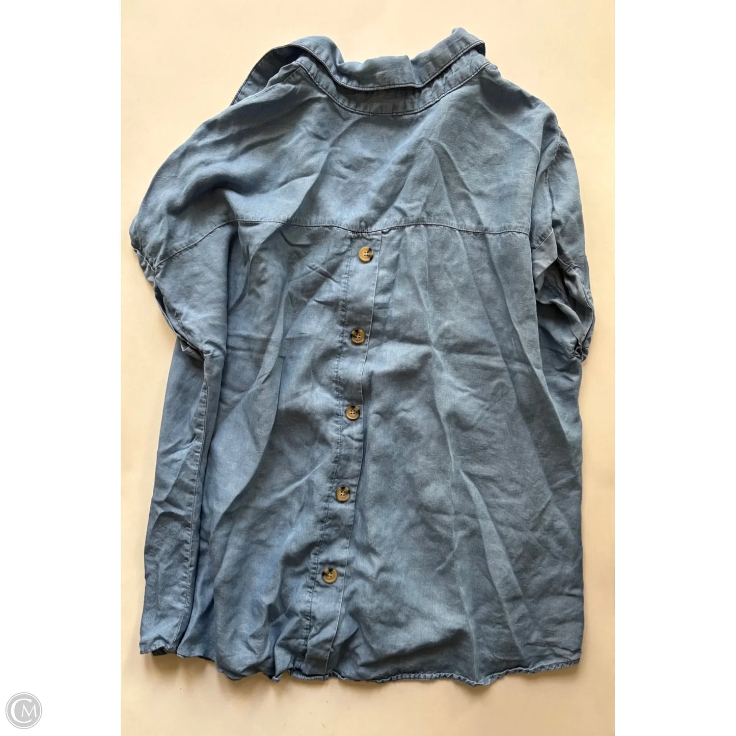 Blouse Short Sleeve By Perch In Blue, Size: 2x