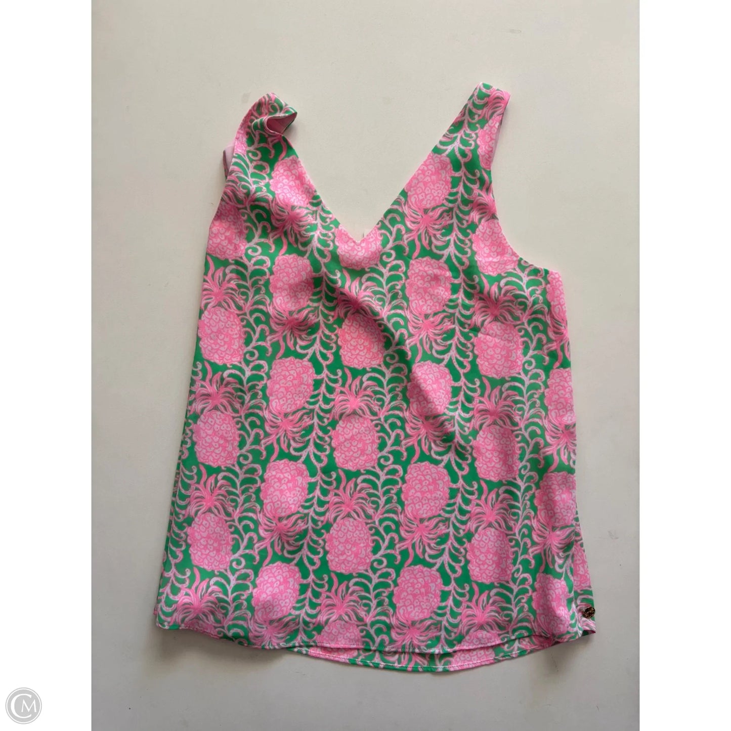 Tank Top Designer By Lilly Pulitzer In Green & Pink, Size: Xs