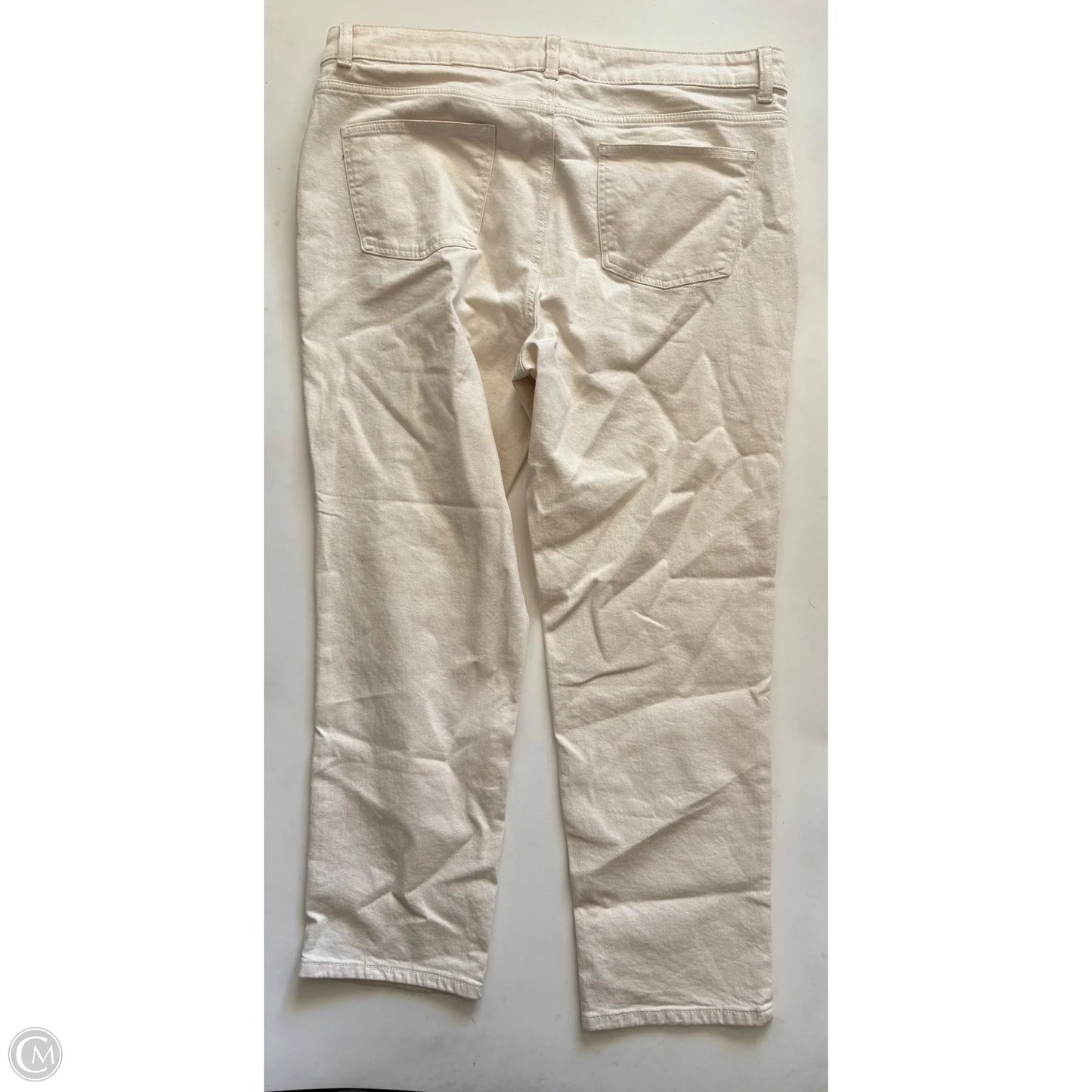 Jeans Straight By Talbots In Cream, Size: 16
