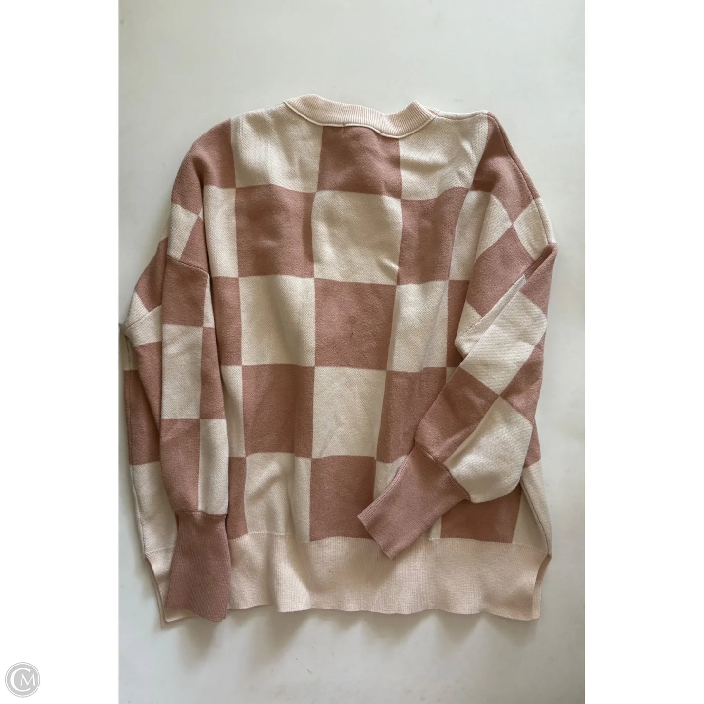 Sweater By Lillusory In Plaid Pattern, Size: M
