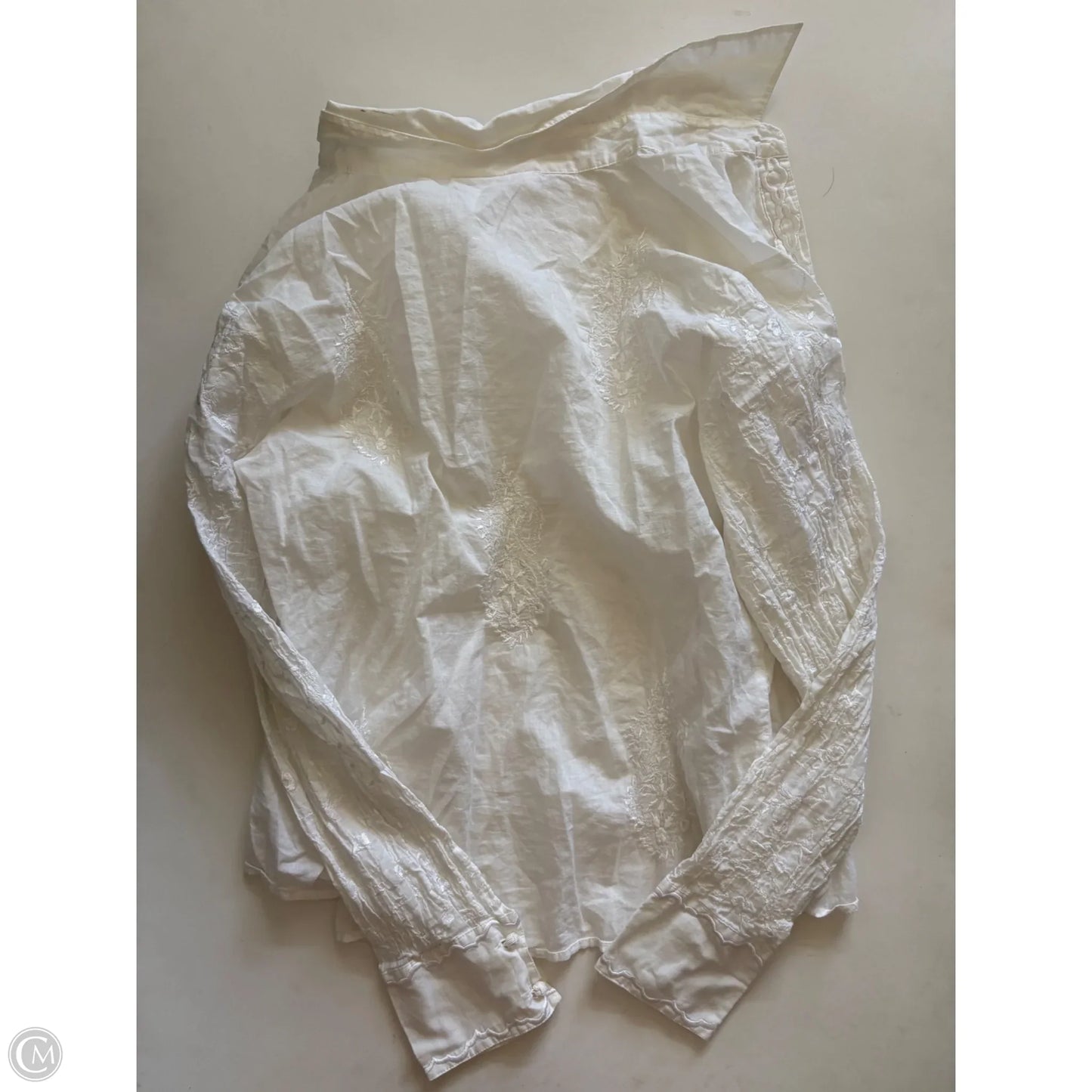 Top Long Sleeve By White House Black Market In Cream, Size: M