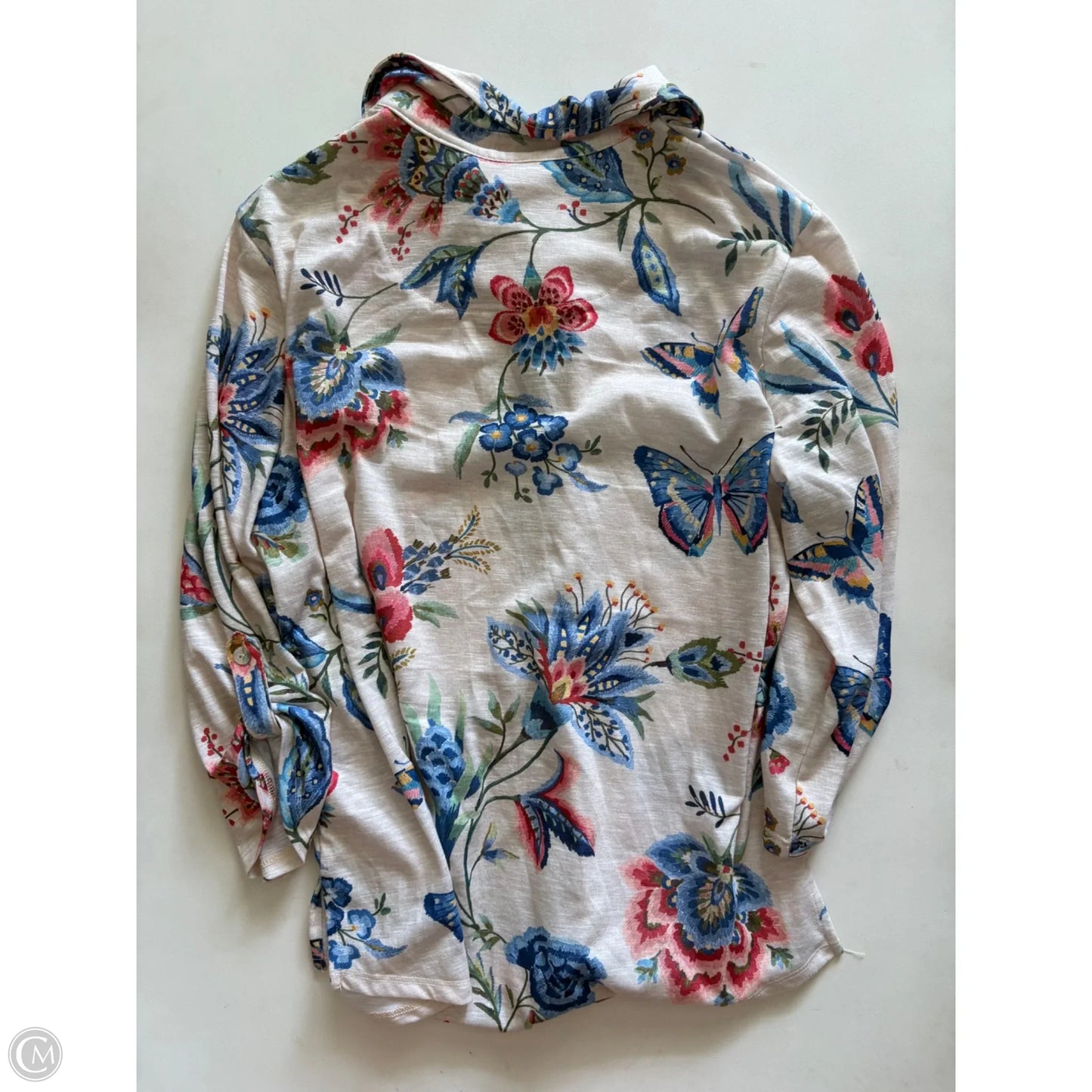 Top Long Sleeve By Alfred Dunner In Floral Print, Size: M
