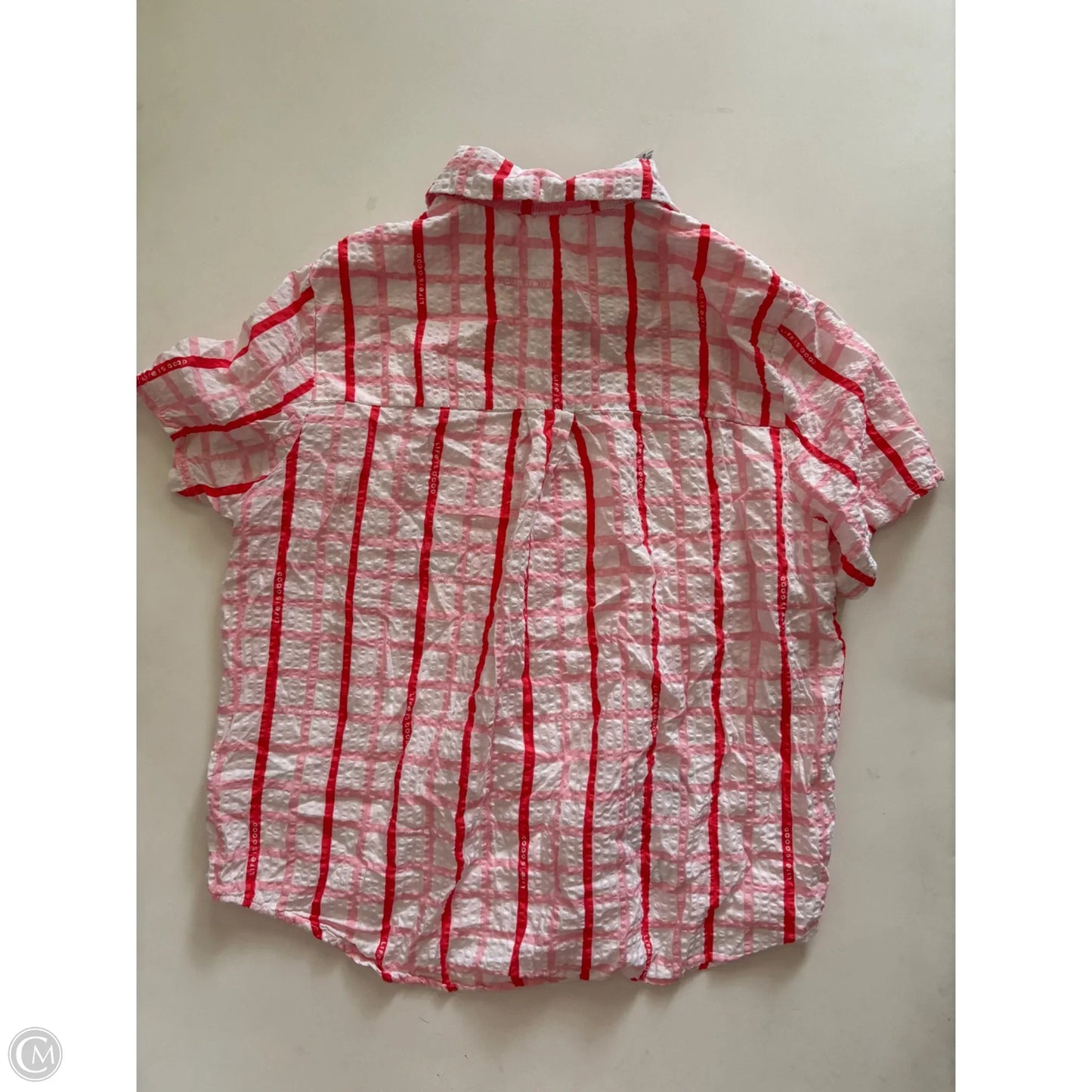 Top Short Sleeve By Life Is Good In Striped Pattern, Size: M