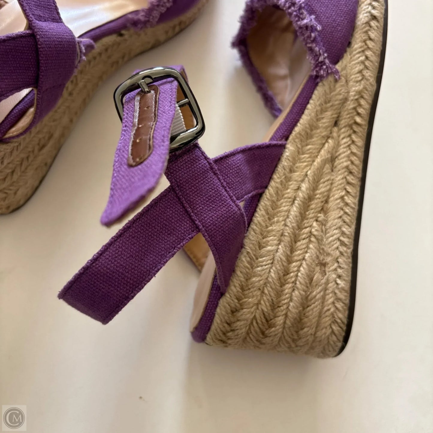 Sandals Heels Wedge By miss left In Purple, Size: 10