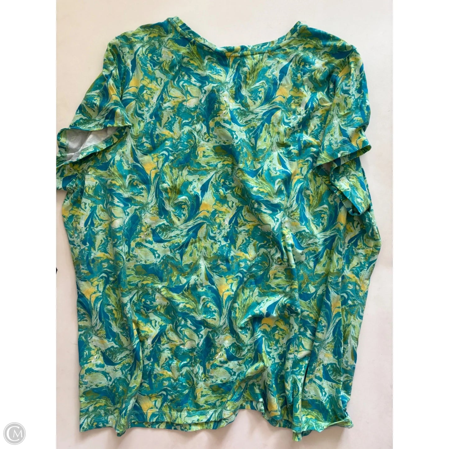 Top Short Sleeve By Isaac Mizrahi Live Qvc In Green, Size: 3x