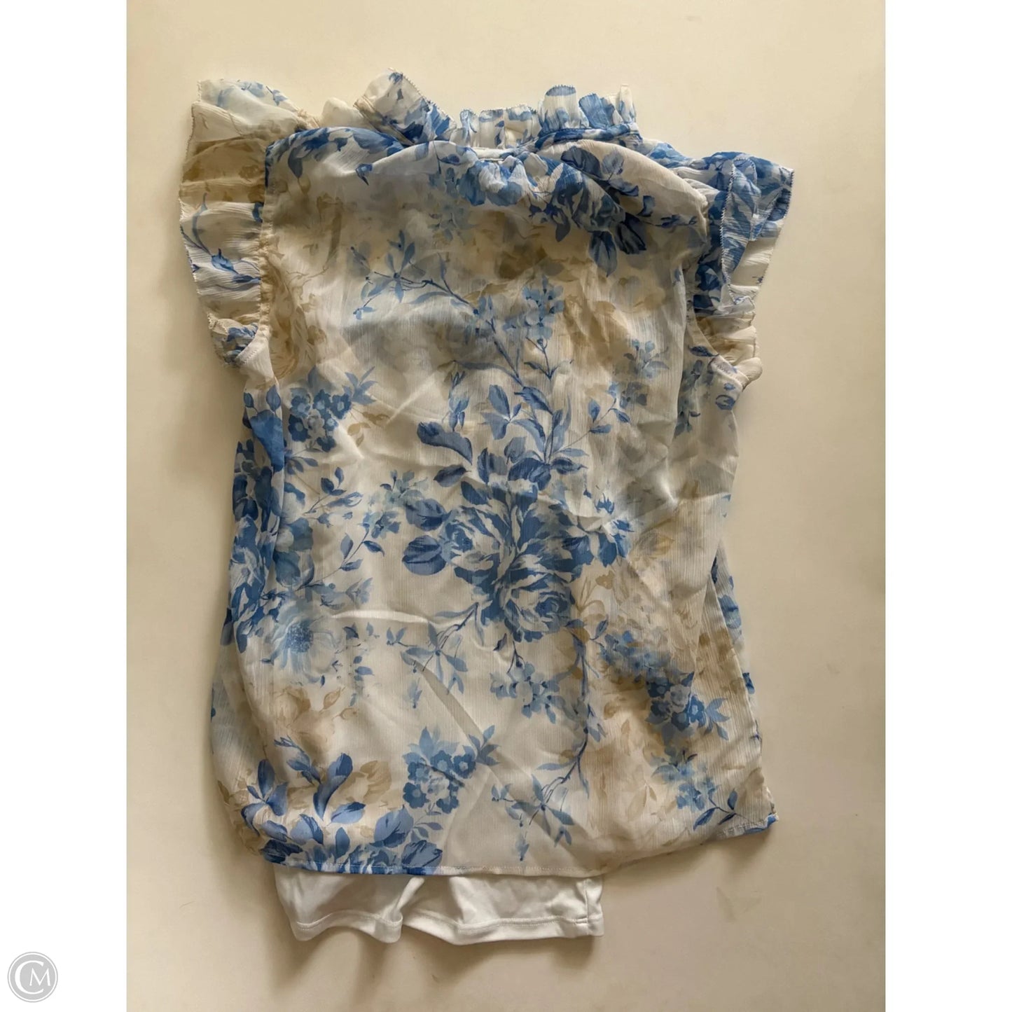 Blouse Short Sleeve By Tamara H In Blue, Size: Xs