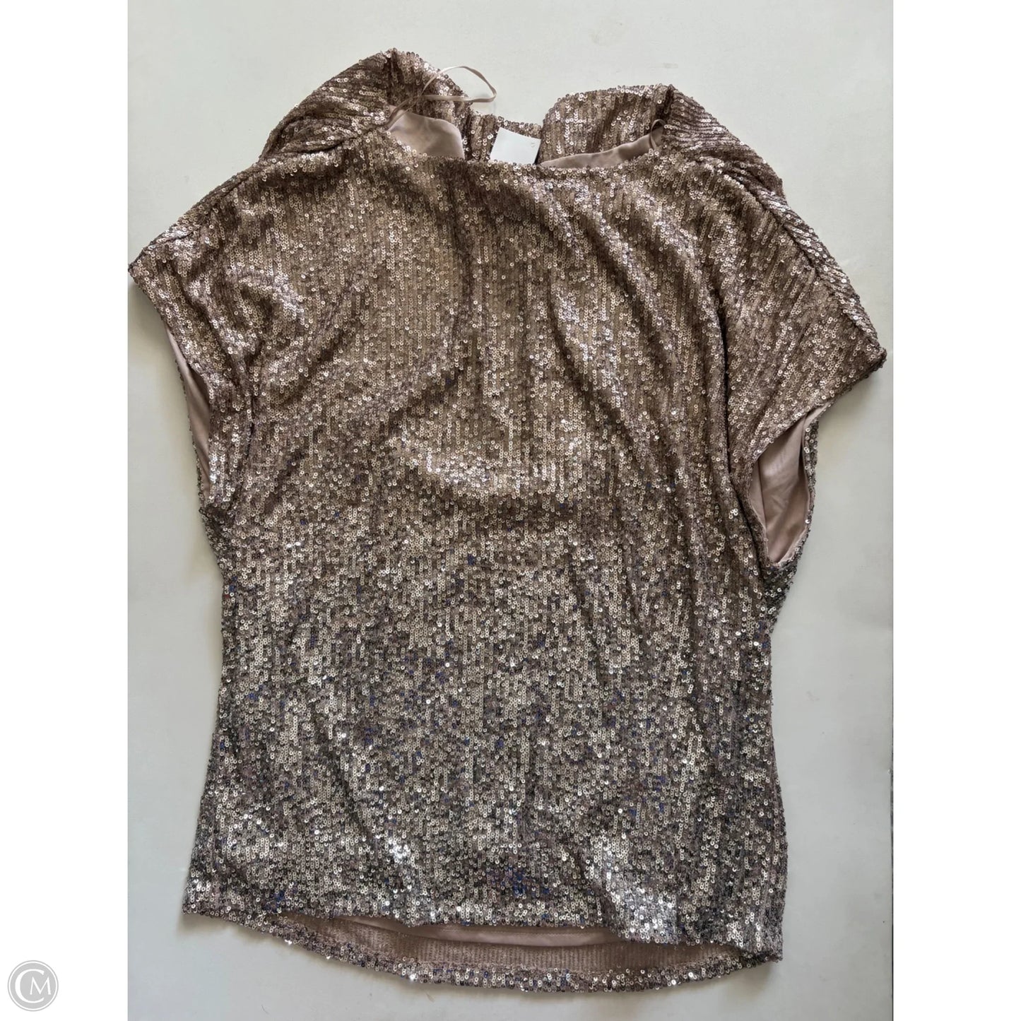 Top Short Sleeve By Cable And Gauge In Gold, Size: L