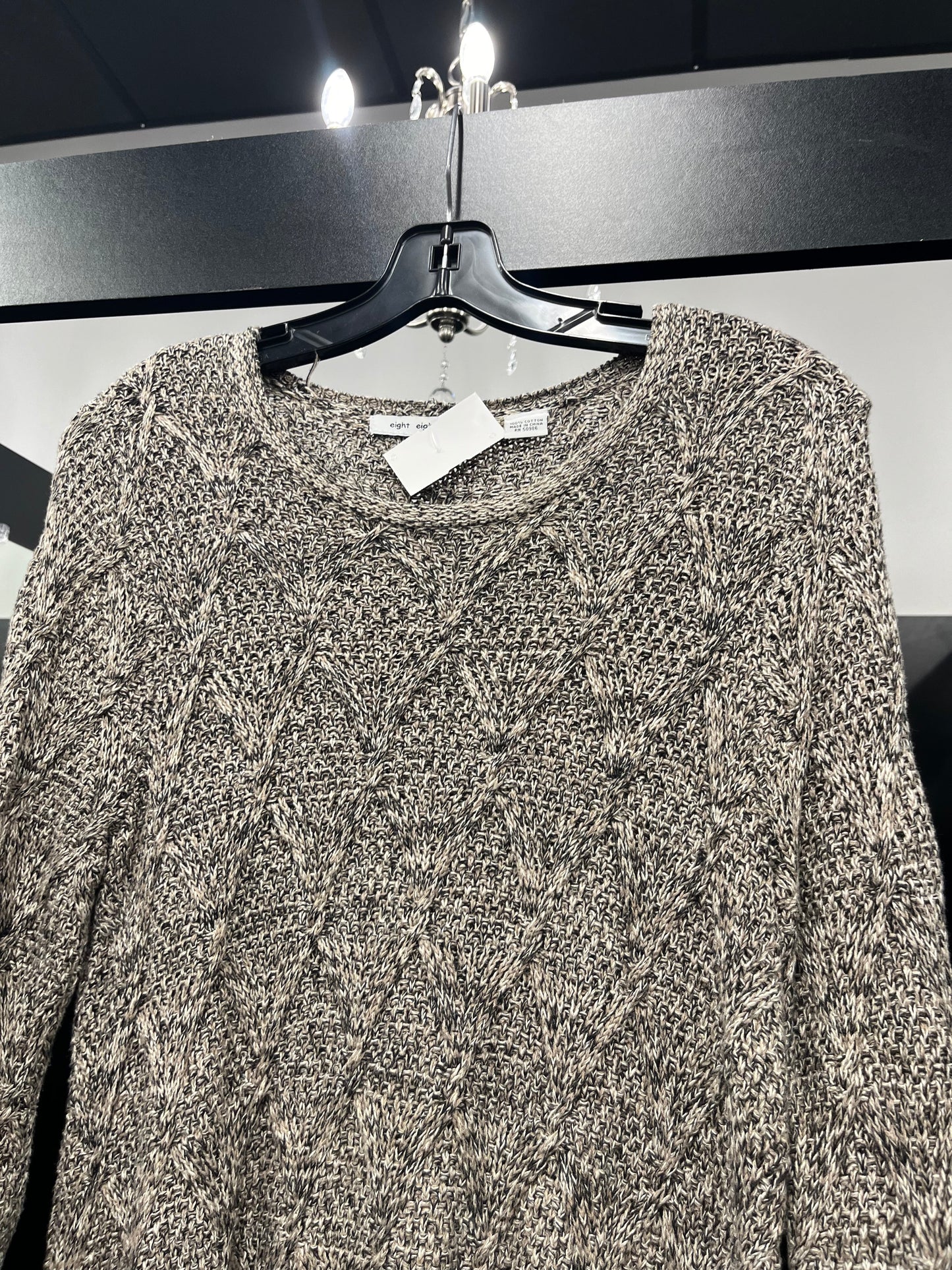 Sweater By Eight Eight Eight In Black Tan, Size: S