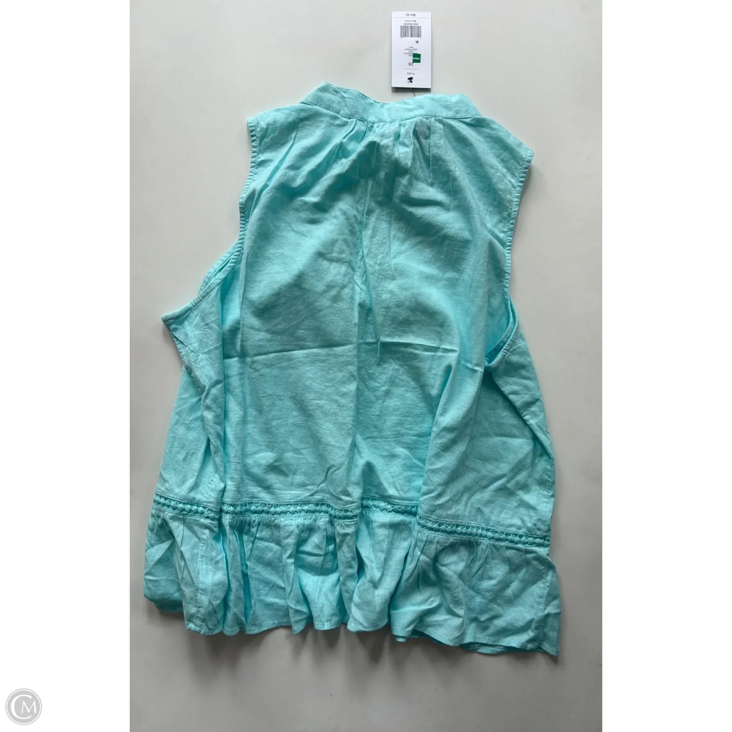 Blouse Sleeveless By Crown And Ivy In Blue, Size: 2x