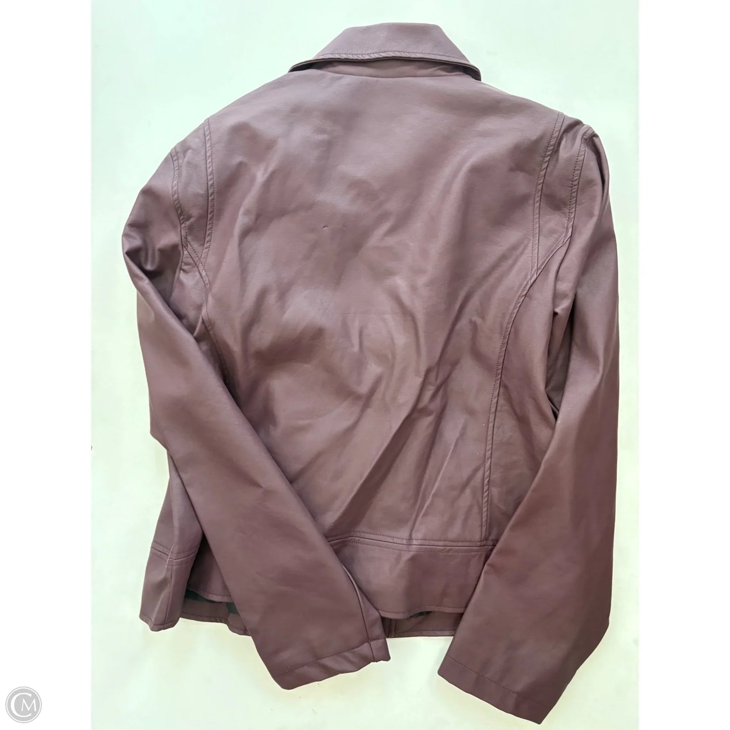 Jacket Moto Leather By vine and valley In Maroon, Size: Xl