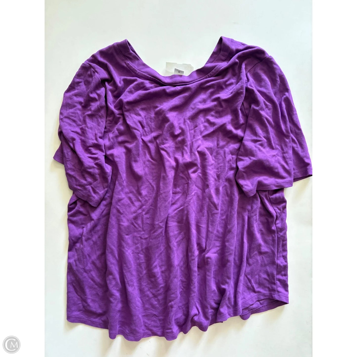 Top Short Sleeve By Liz Claiborne In Purple, Size: 1x