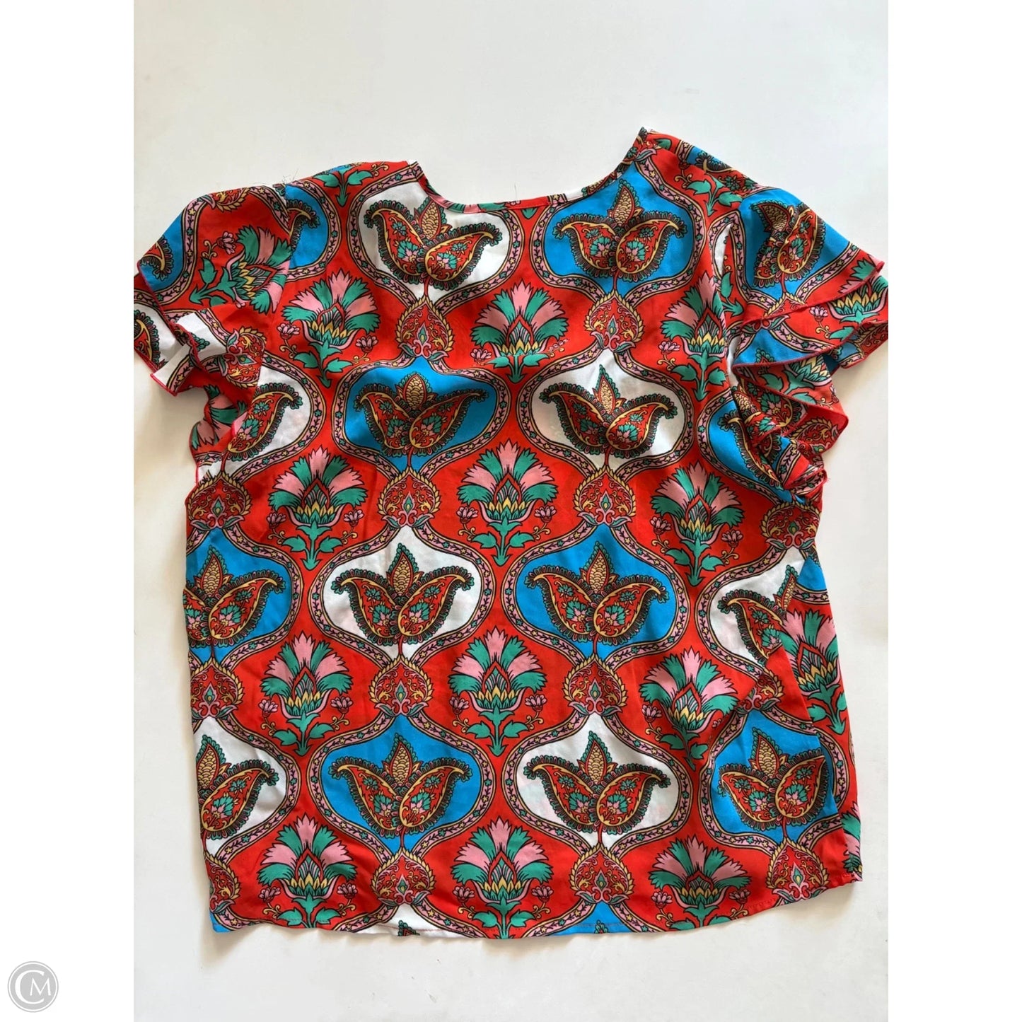 Top Short Sleeve By New York And Co In Orange, Size: L