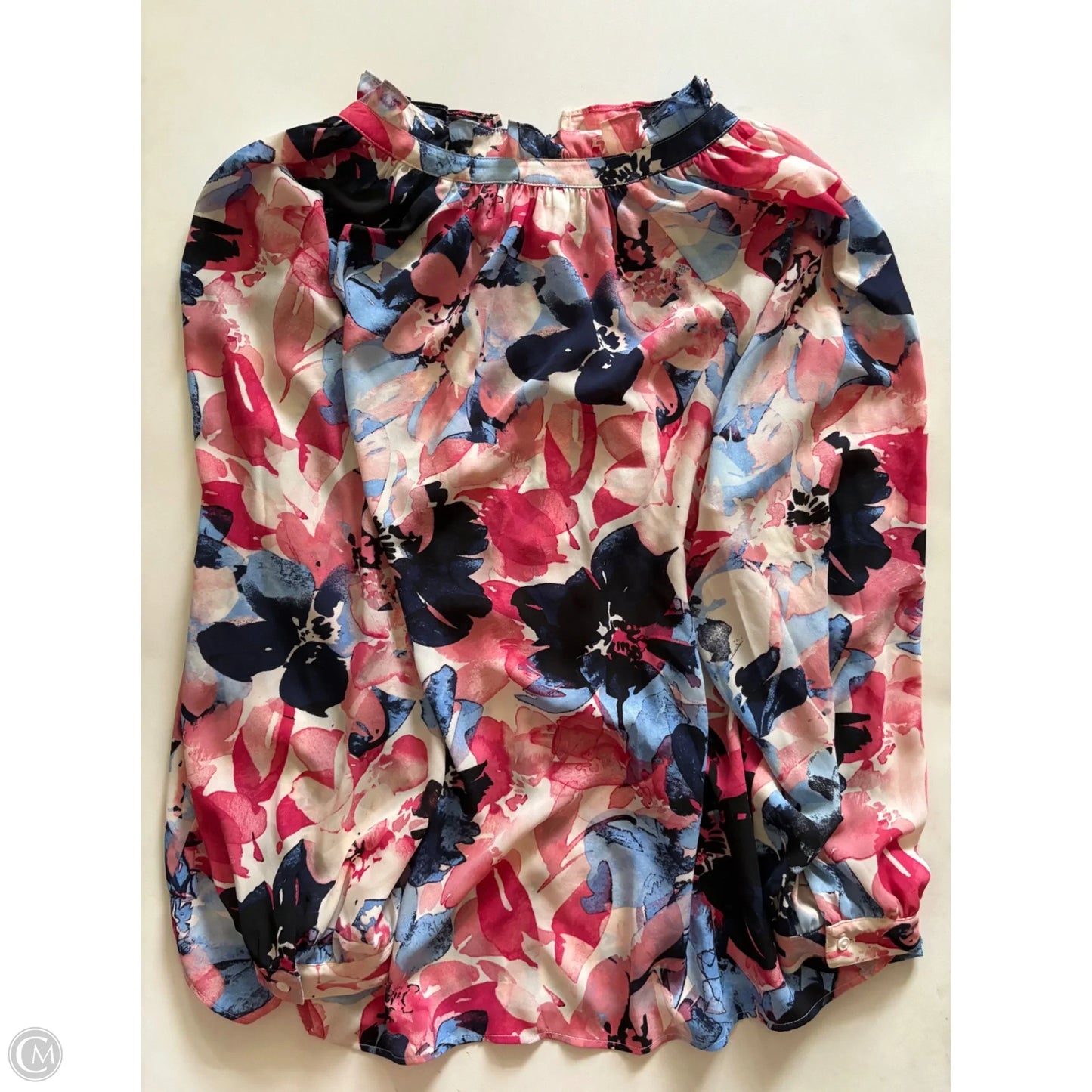 Top Long Sleeve By Jones New York In Blue & Red, Size: 2x