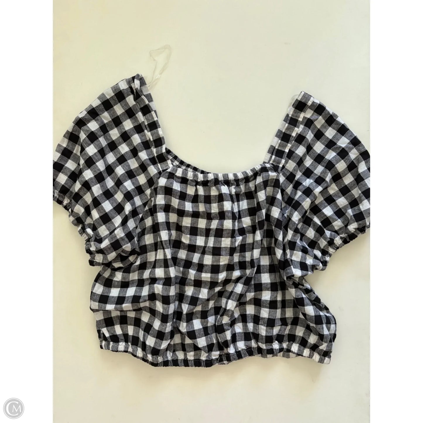 Top Short Sleeve By Cato In Black & White, Size: 18