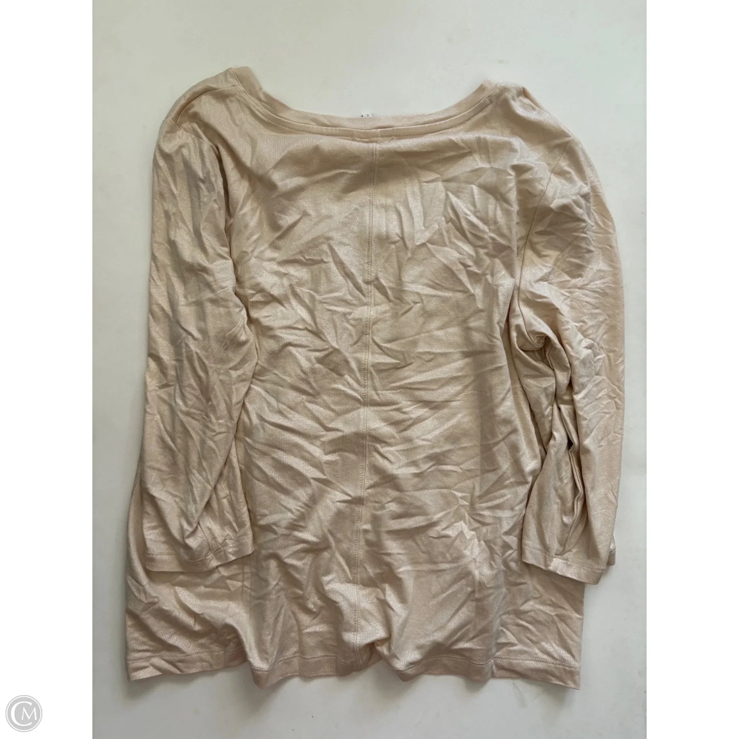 Top 3/4 Sleeve By Cato In Cream, Size: Xl