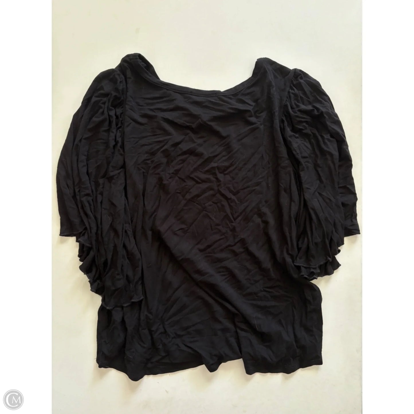 Top Short Sleeve By Kim & Cami In Black, Size: L